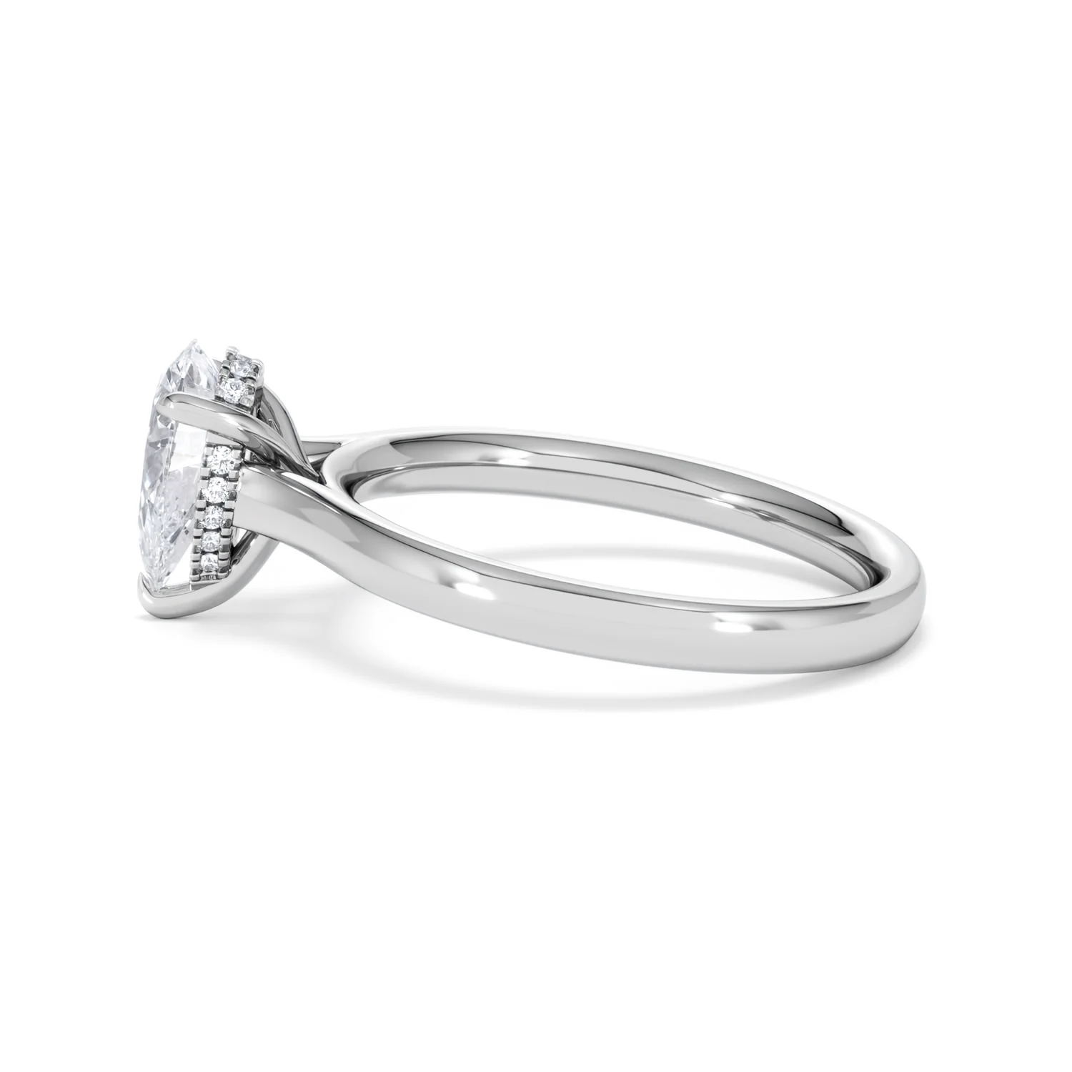 Amora Pear 1.07ct Hidden Halo Lab Diamond Engagement Ring F/VS Set in 18K White Gold - Image 67