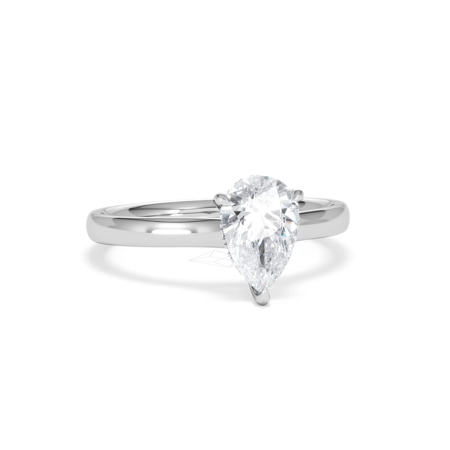 Amora Pear 1.07ct Hidden Halo Lab Diamond Engagement Ring F/VS Set in Platinum - Image 11