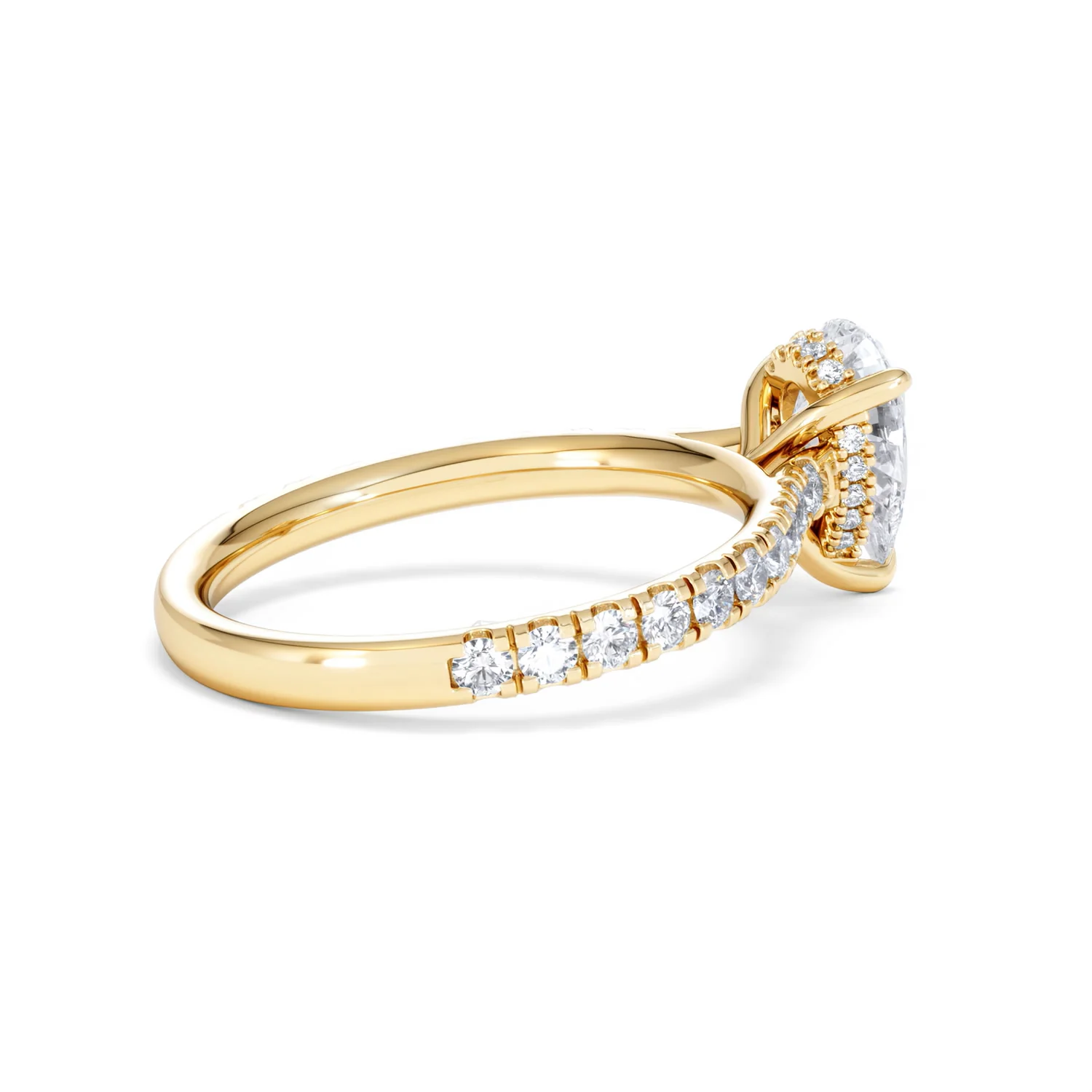 Amora Pear 1.47ct Hidden Halo Lab Diamond Engagement Ring With Side Stones Set in 18K Gold - Image 34