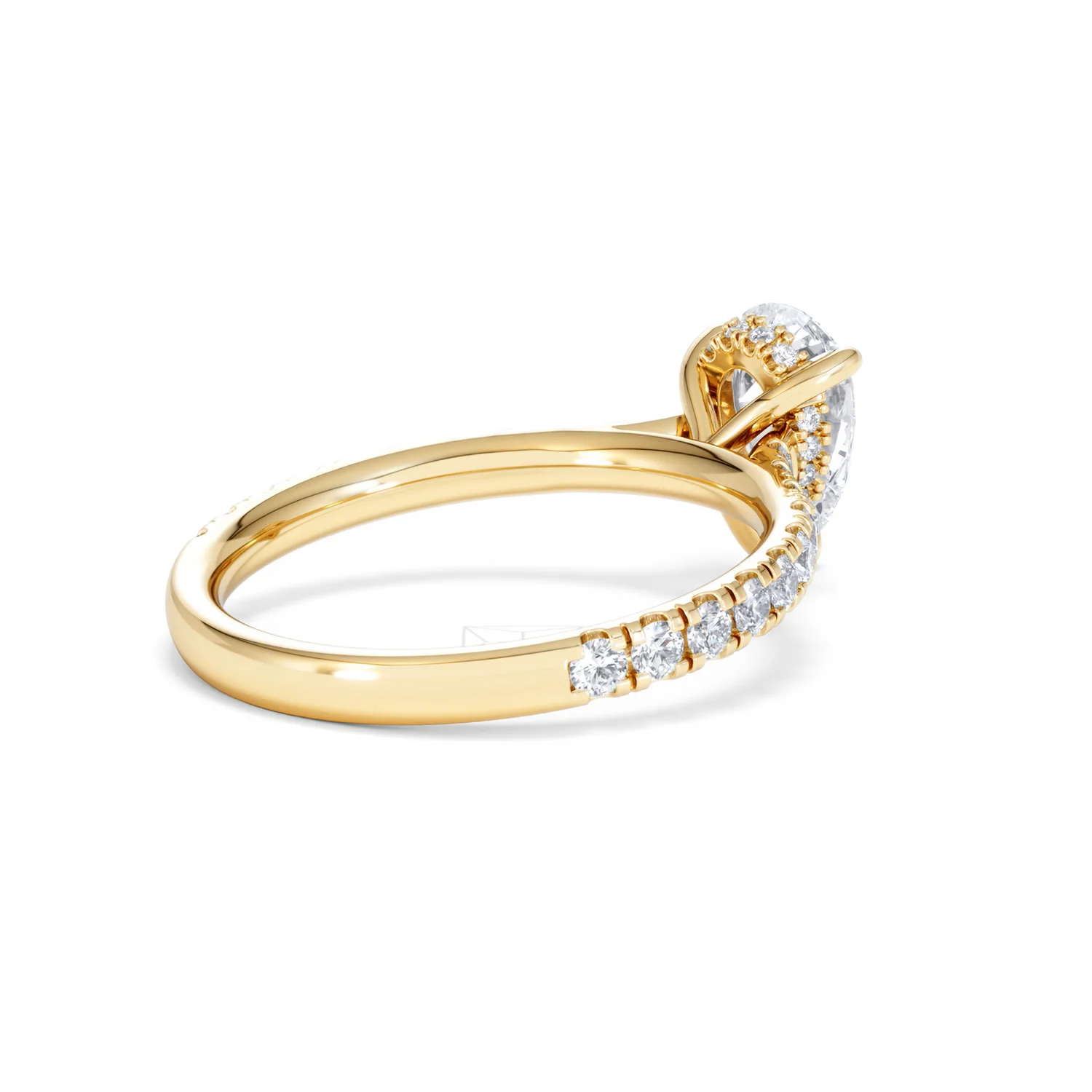 Amora Pear 1.47ct Hidden Halo Lab Diamond Engagement Ring With Side Stones Set in 18K Gold - Image 38