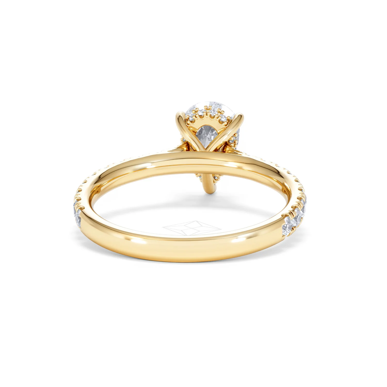 Amora Pear 1.47ct Hidden Halo Lab Diamond Engagement Ring With Side Stones Set in 18K Gold - Image 46