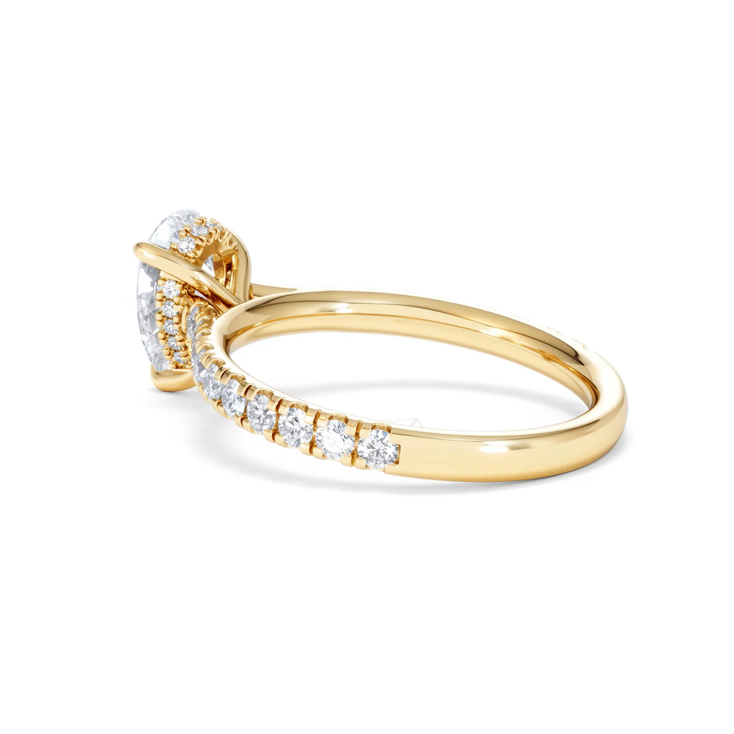 Amora Pear 1.47ct Hidden Halo Lab Diamond Engagement Ring With Side Stones Set in 18K Gold - Image 60