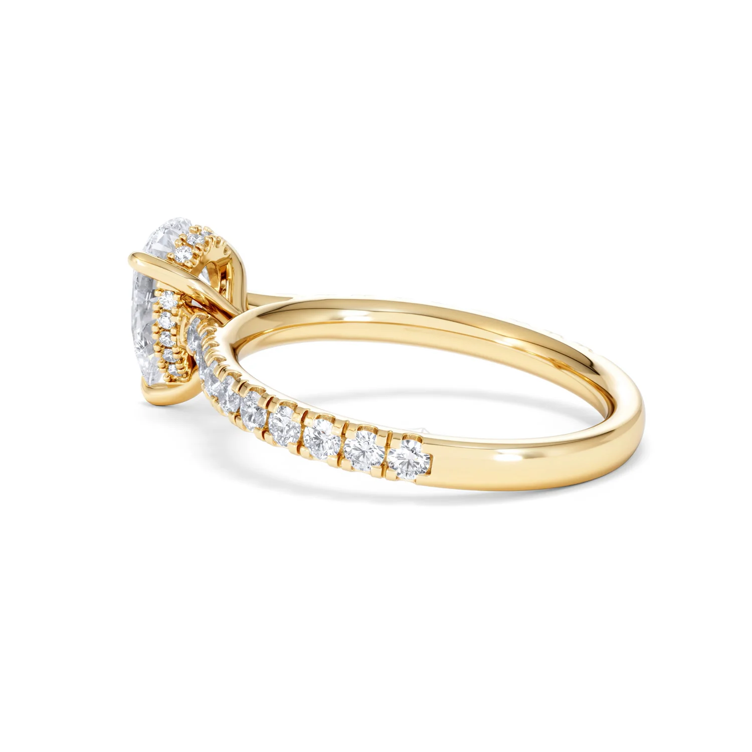 Amora Pear 1.47ct Hidden Halo Lab Diamond Engagement Ring With Side Stones Set in 18K Gold - Image 61