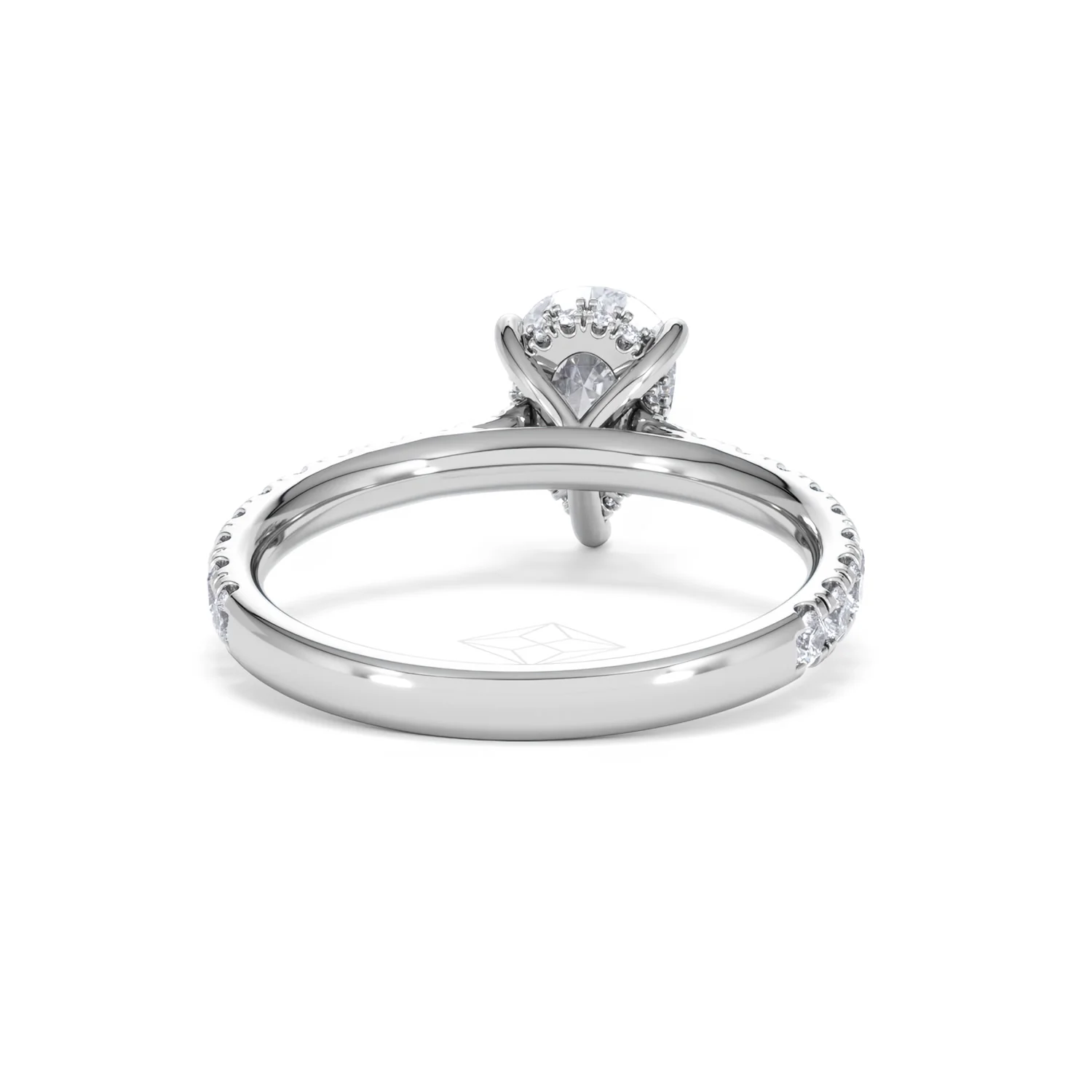 Amora Pear 1.47ct Hidden Halo Lab Diamond Engagement Ring With Side Stones Set in 18K Platinum - Image 46