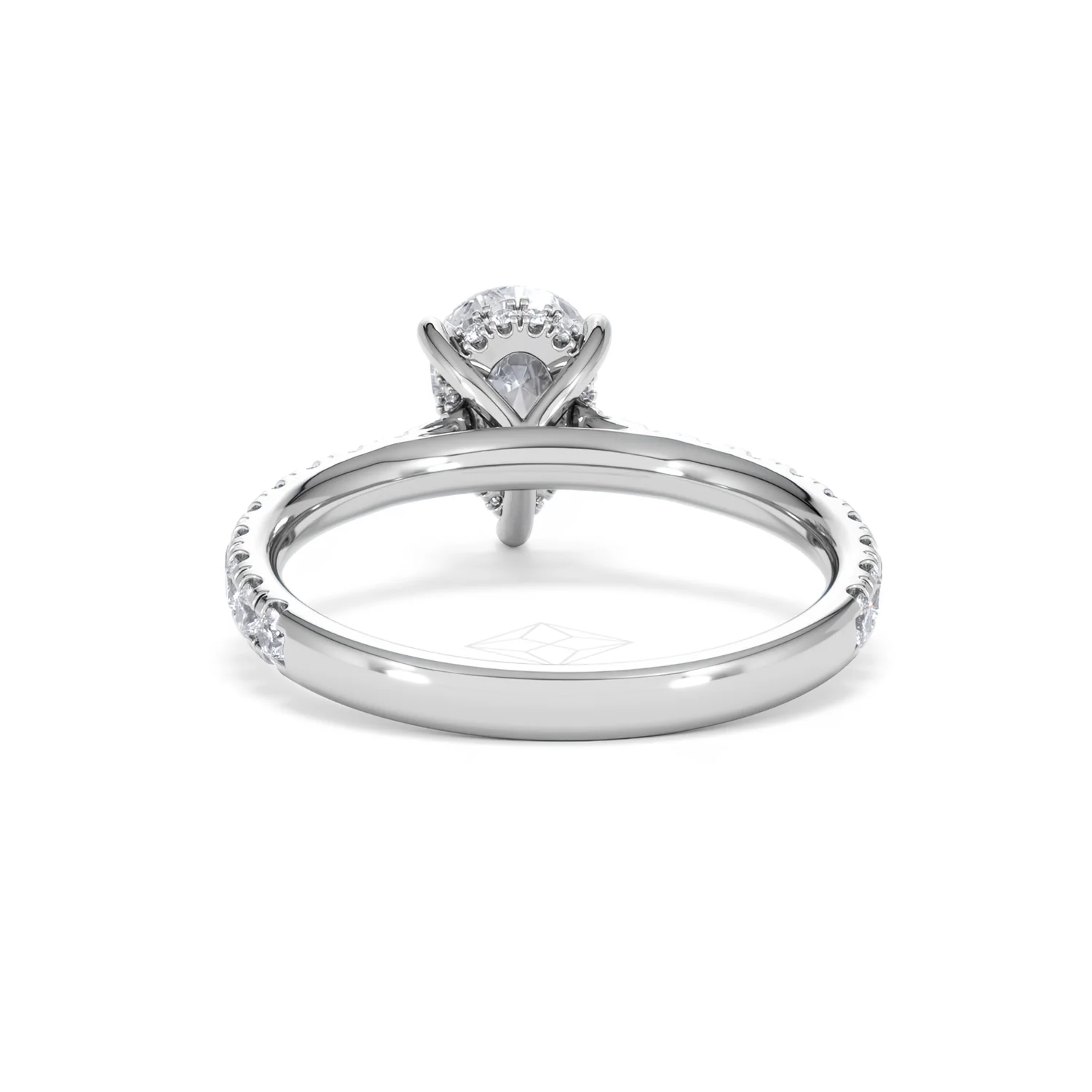 Amora Pear 1.47ct Hidden Halo Lab Diamond Engagement Ring With Side Stones Set in 18K Platinum - Image 49