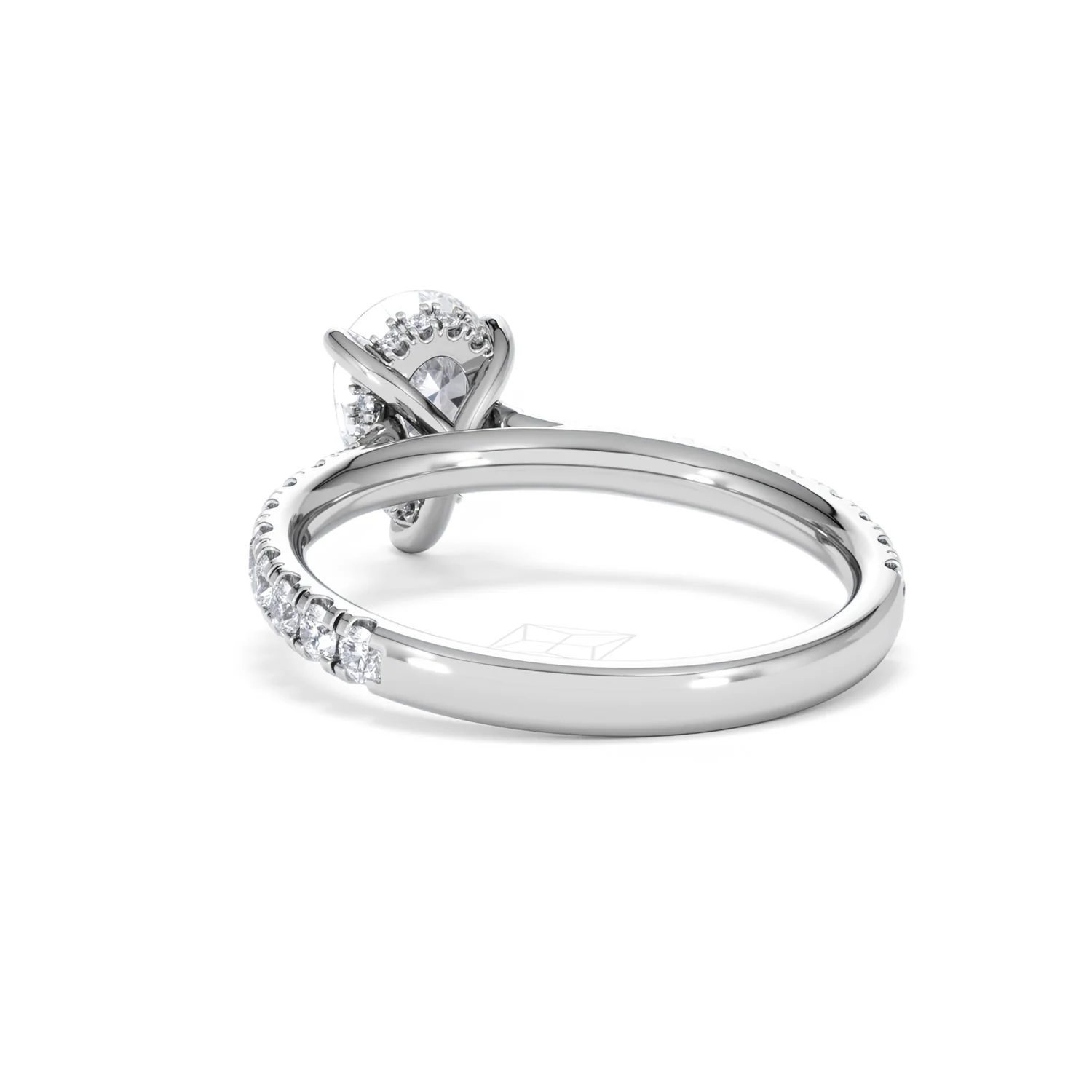 Amora Pear 1.47ct Hidden Halo Lab Diamond Engagement Ring With Side Stones Set in 18K Platinum - Image 53