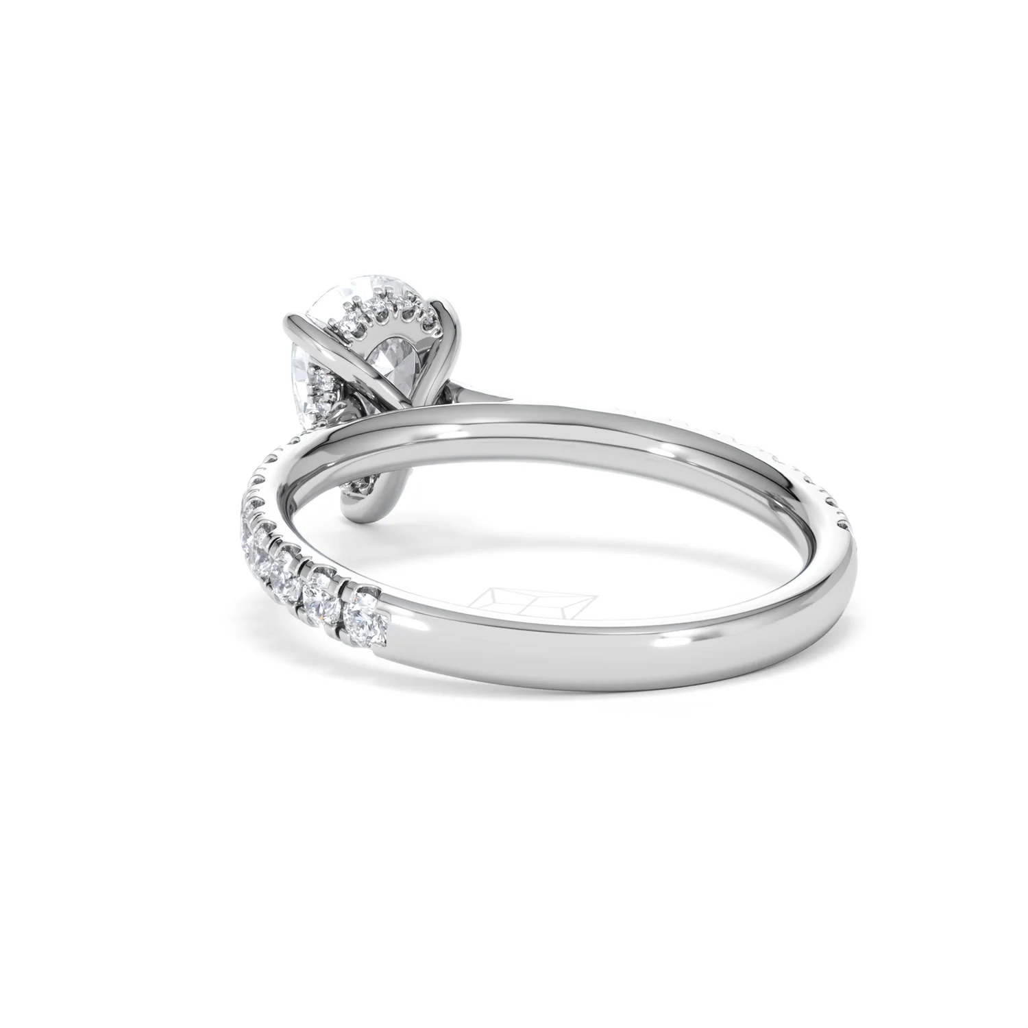 Amora Pear 1.47ct Hidden Halo Lab Diamond Engagement Ring With Side Stones Set in 18K Platinum - Image 54