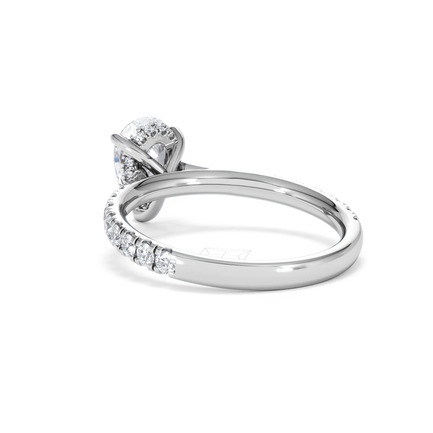 Amora Pear 1.47ct Hidden Halo Lab Diamond Engagement Ring With Side Stones Set in 18K Platinum - Image 55