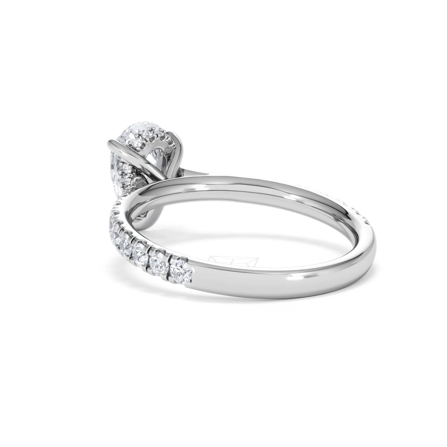 Amora Pear 1.47ct Hidden Halo Lab Diamond Engagement Ring With Side Stones Set in 18K Platinum - Image 56