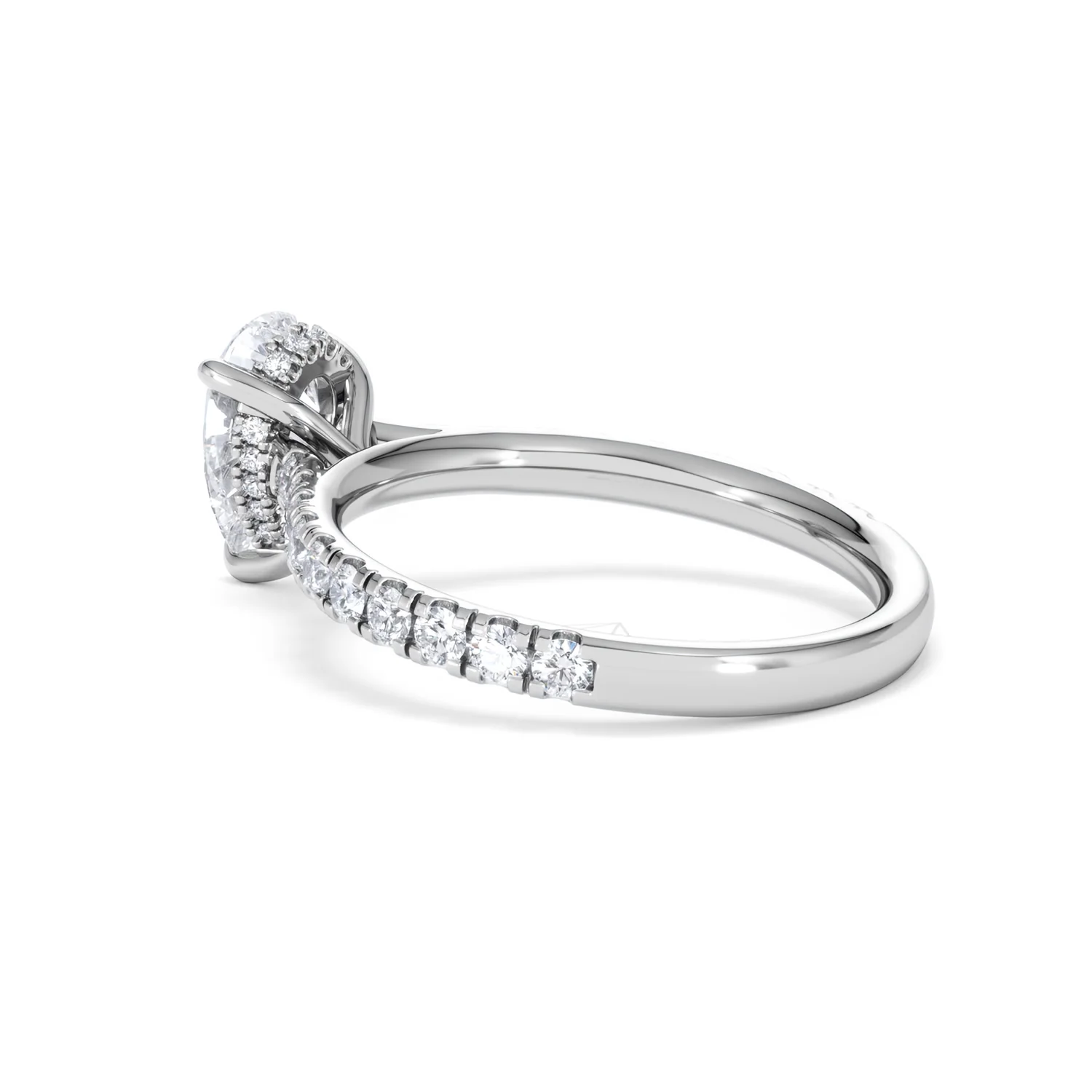 Amora Pear 1.47ct Hidden Halo Lab Diamond Engagement Ring With Side Stones Set in 18K Platinum - Image 60