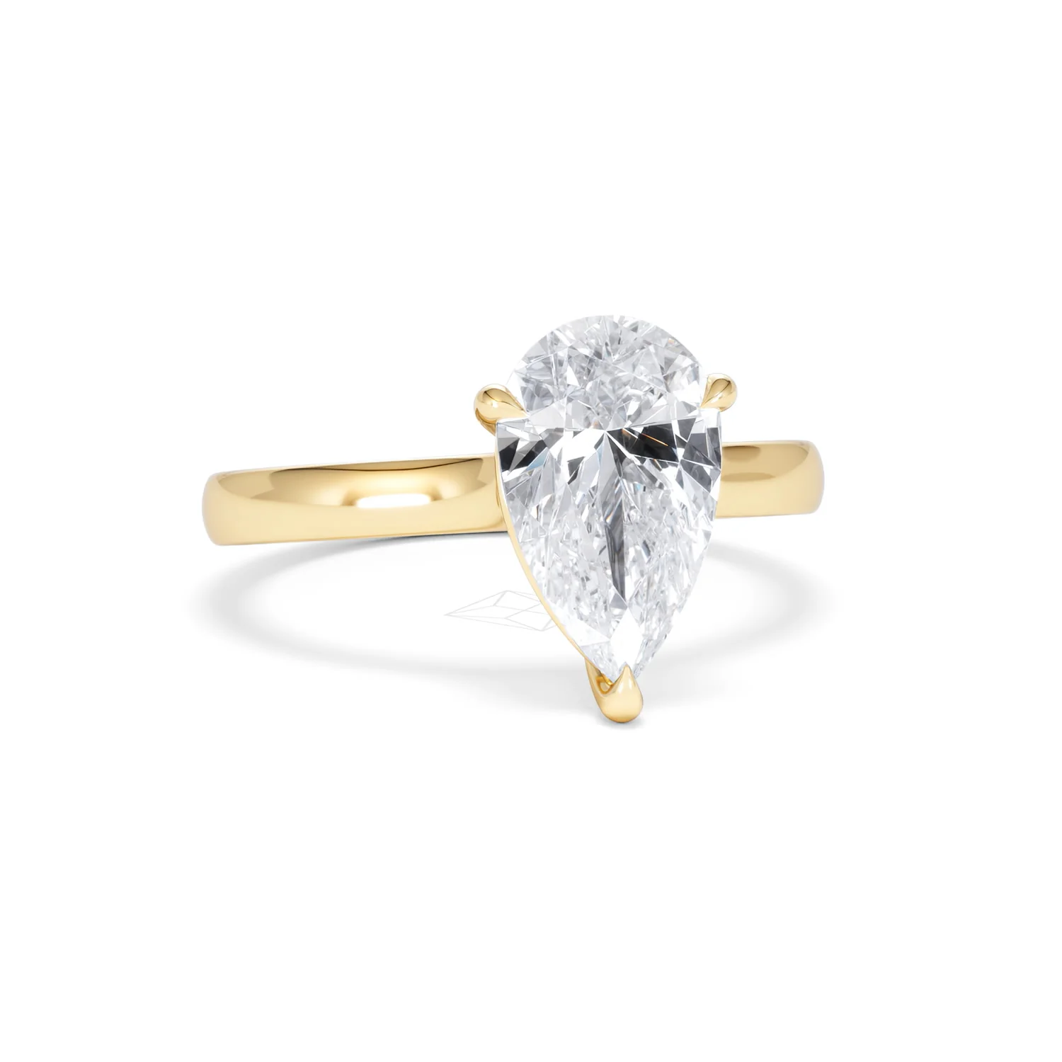 Amora Pear 2.00ct Lab Diamond Engagement Ring F/VS Set in 18K Gold - Image 11