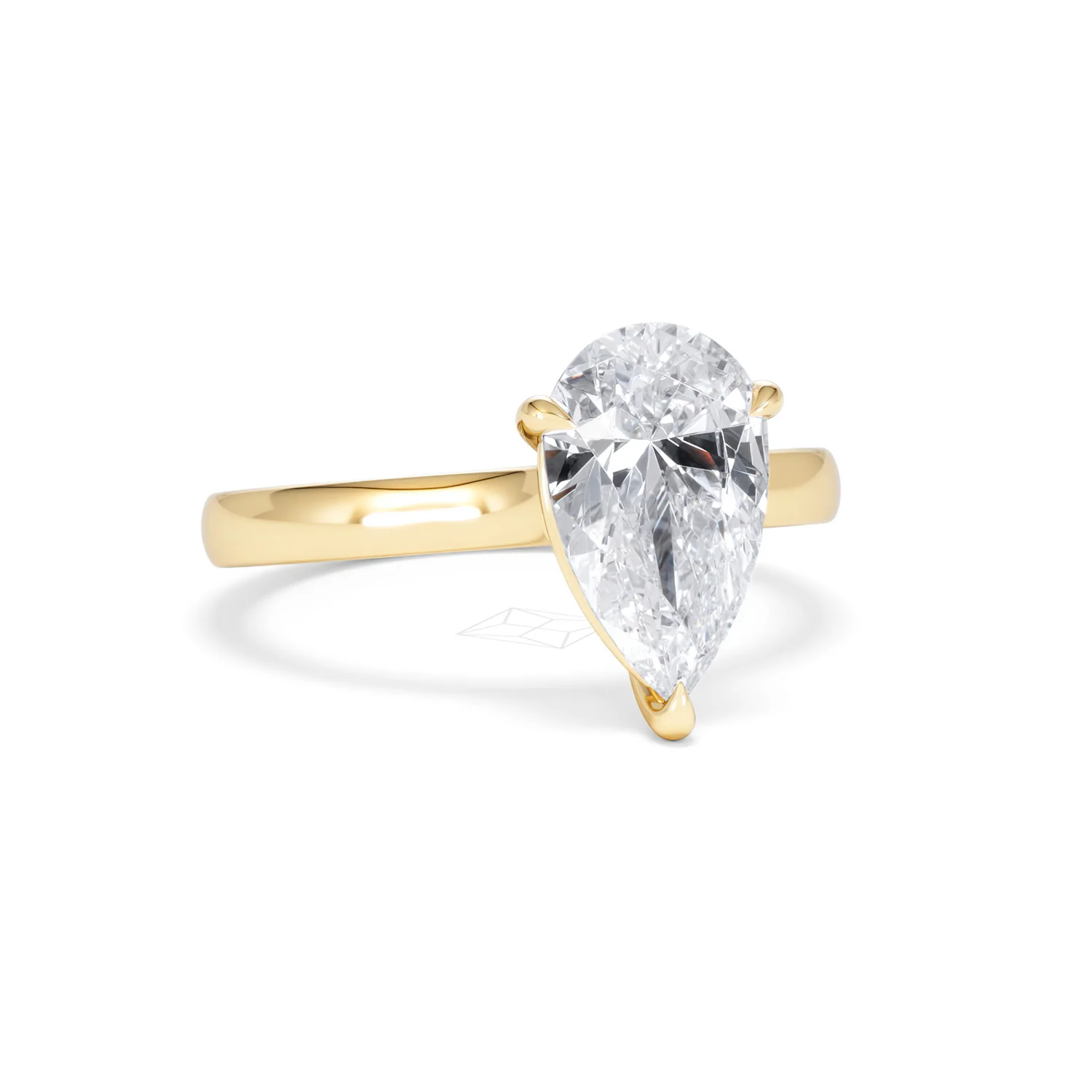 Amora Pear 2.00ct Lab Diamond Engagement Ring F/VS Set in 18K Gold - Image 12