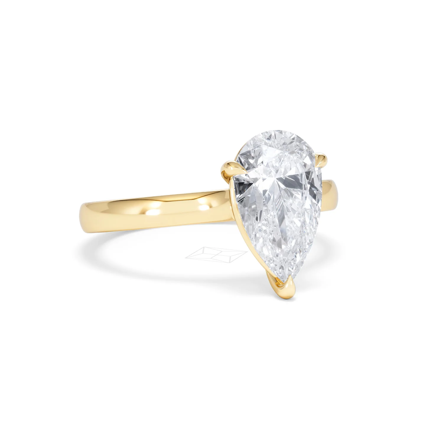 Amora Pear 2.00ct Lab Diamond Engagement Ring F/VS Set in 18K Gold - Image 13