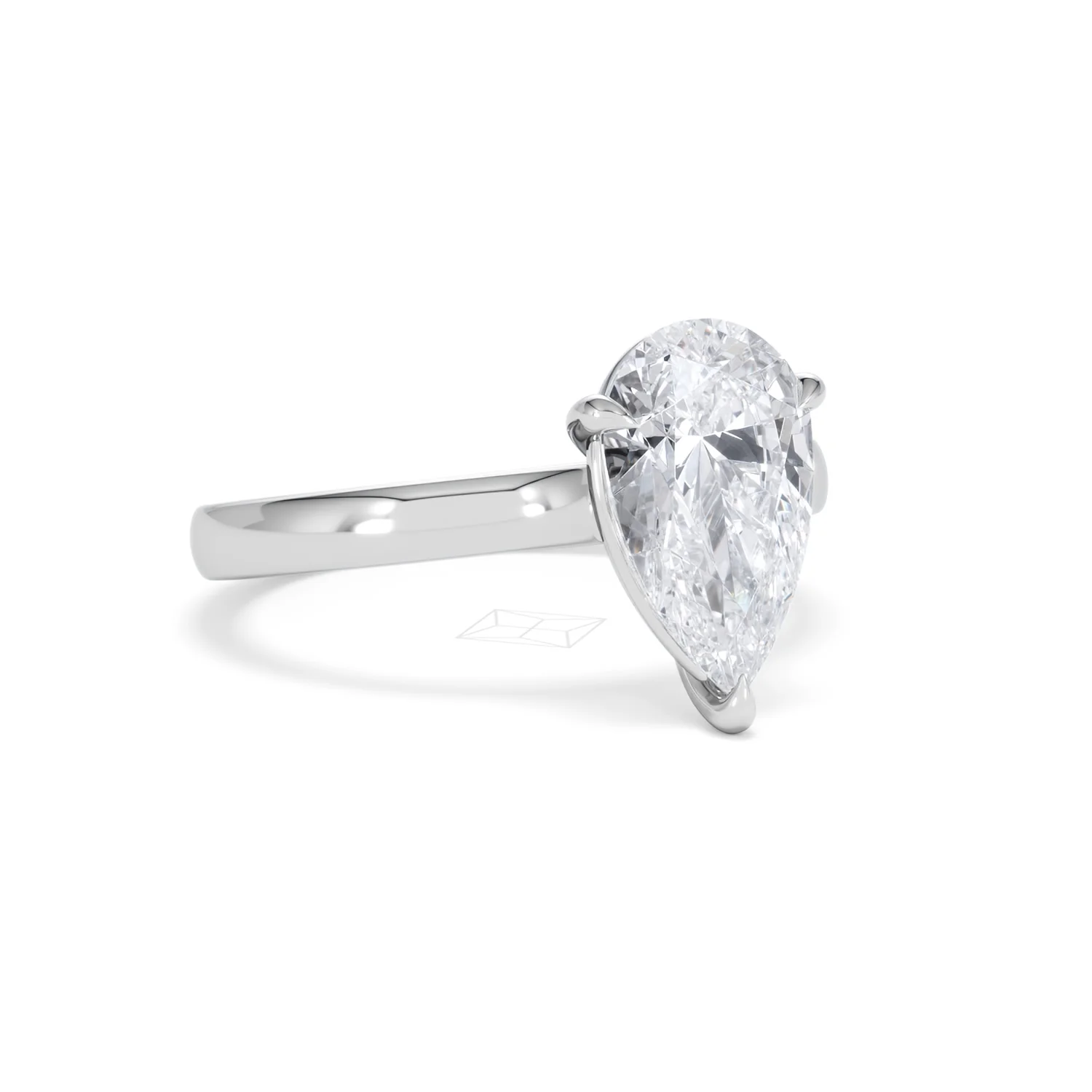 Amora Pear 2.00ct Lab Diamond Engagement Ring F/VS Set in 18K White Gold - Image 14