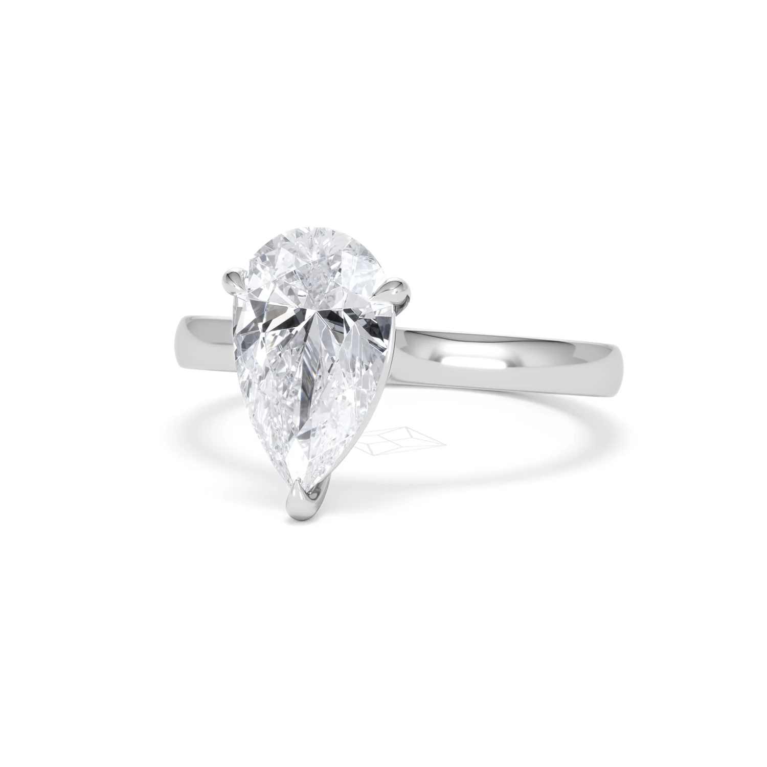 Amora Pear 2.00ct Lab Diamond Engagement Ring F/VS Set in 18K White Gold - Image 84