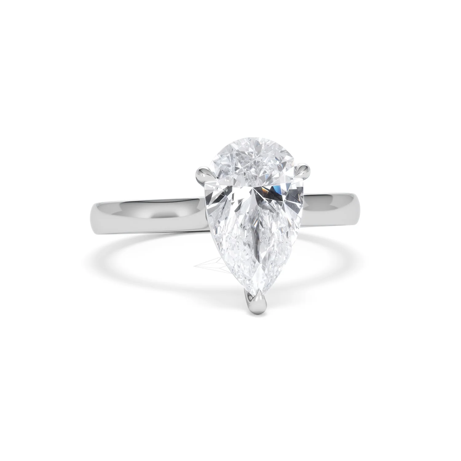 Amora Pear 2.00ct Lab Diamond Engagement Ring F/VS Set in Platinum - Image 10