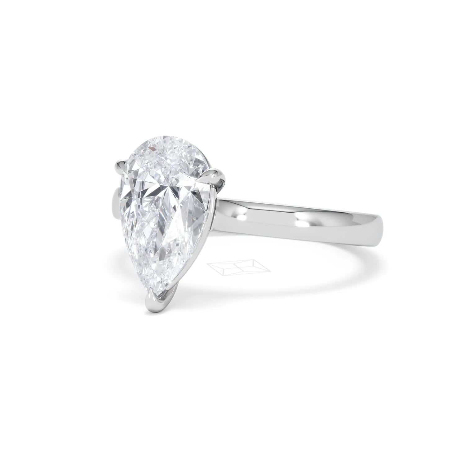 Amora Pear 2.00ct Lab Diamond Engagement Ring F/VS Set in Platinum - Image 82