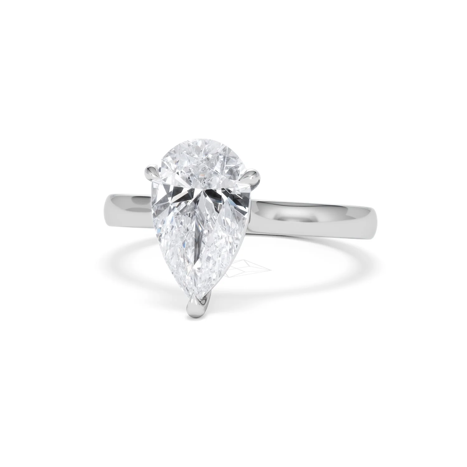 Amora Pear 2.00ct Lab Diamond Engagement Ring F/VS Set in Platinum - Image 85