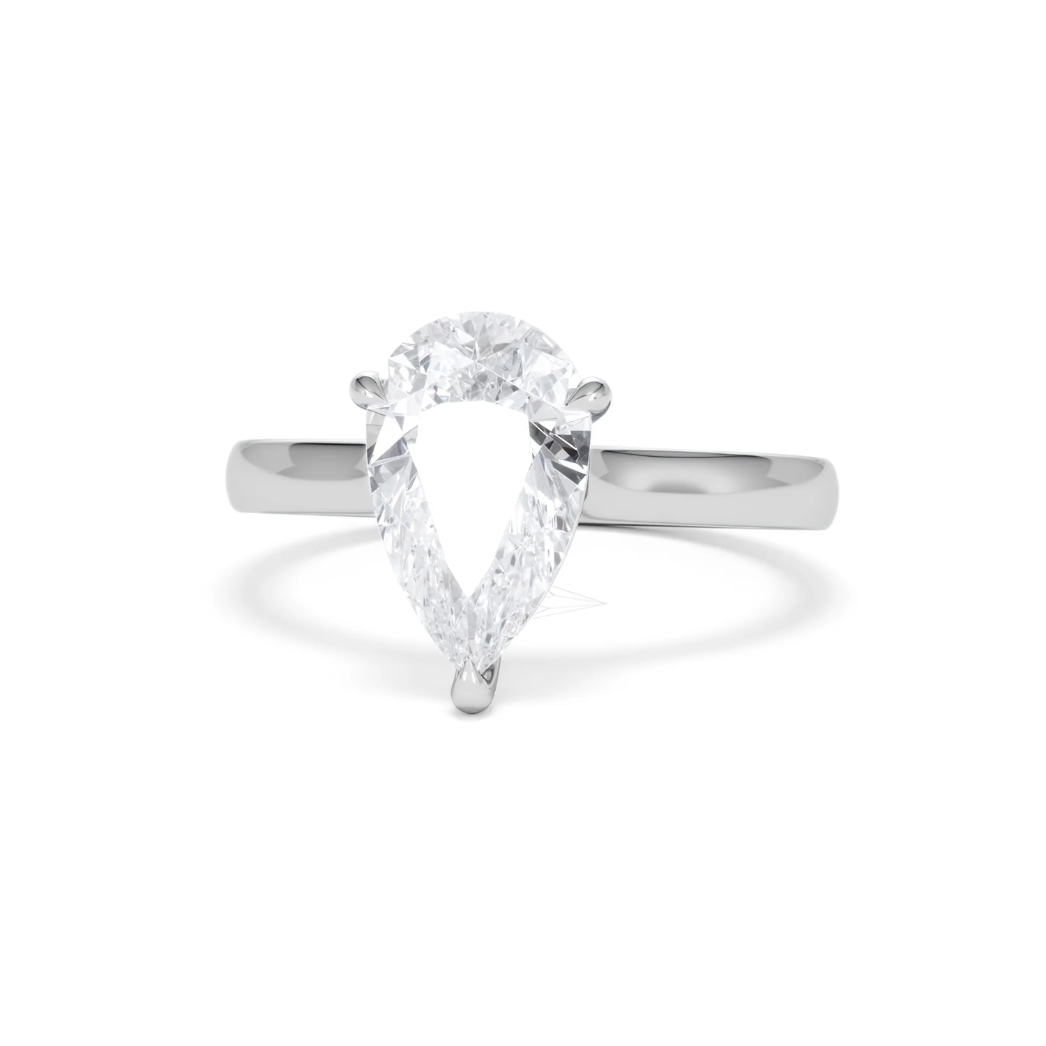 Amora Pear 2.00ct Lab Diamond Engagement Ring F/VS Set in Platinum - Image 86