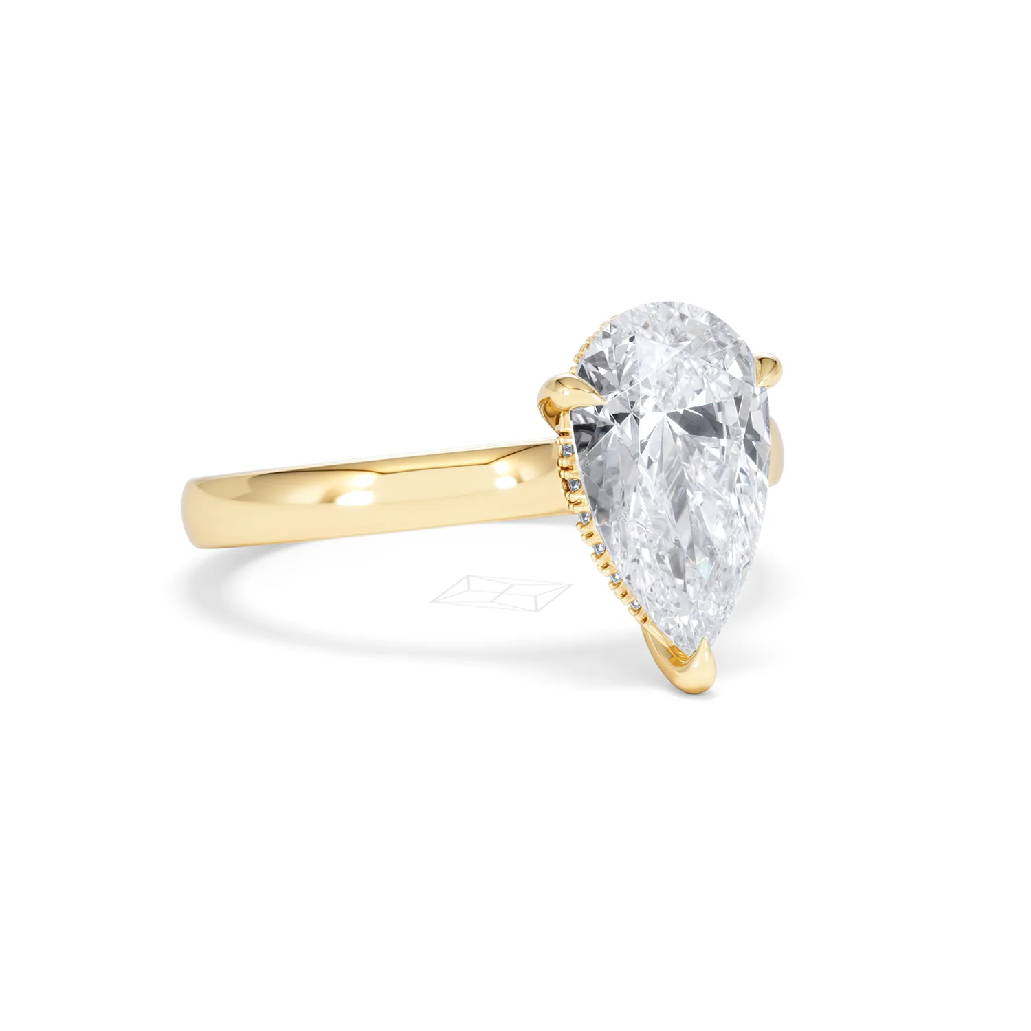 Amora Pear 2.09ct Hidden Halo Lab Diamond Engagement Ring F/VS Set in 18K Gold - Image 14