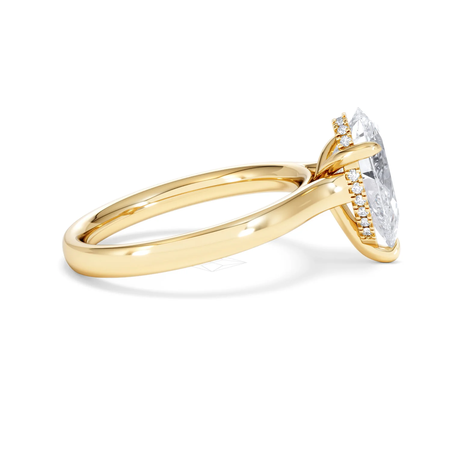 Amora Pear 2.09ct Hidden Halo Lab Diamond Engagement Ring F/VS Set in 18K Gold - Image 28