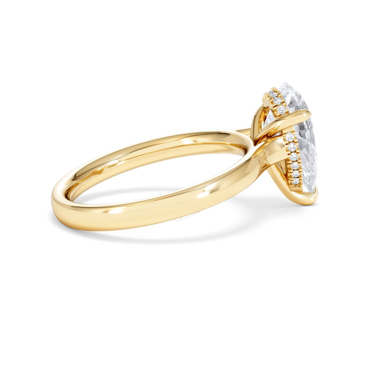Amora Pear 2.09ct Hidden Halo Lab Diamond Engagement Ring F/VS Set in 18K Gold - Image 31