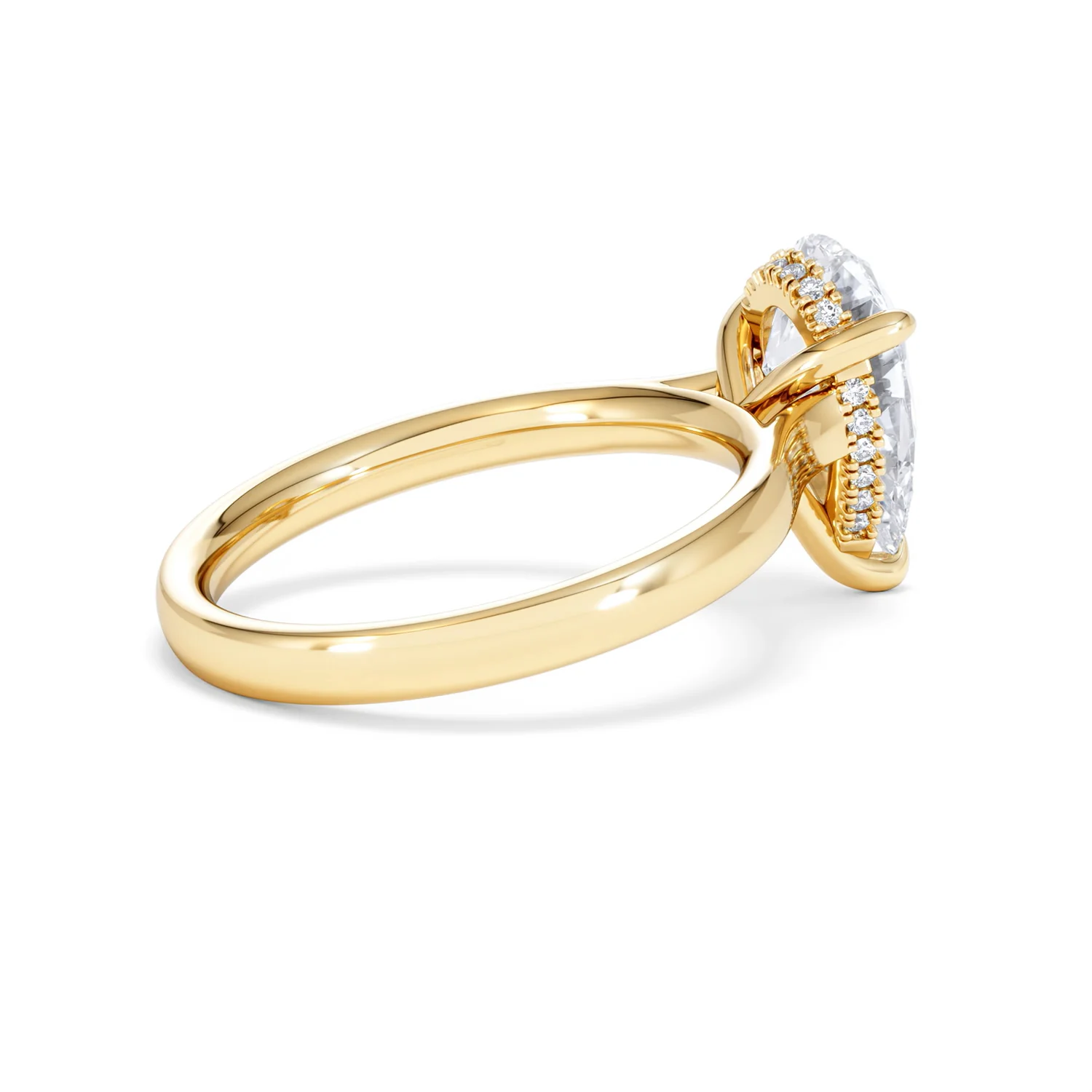 Amora Pear 2.09ct Hidden Halo Lab Diamond Engagement Ring F/VS Set in 18K Gold - Image 34
