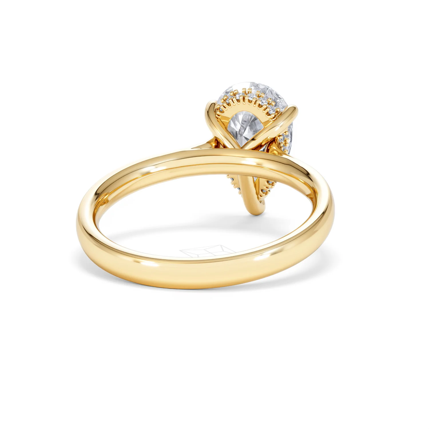 Amora Pear 2.09ct Hidden Halo Lab Diamond Engagement Ring F/VS Set in 18K Gold - Image 44