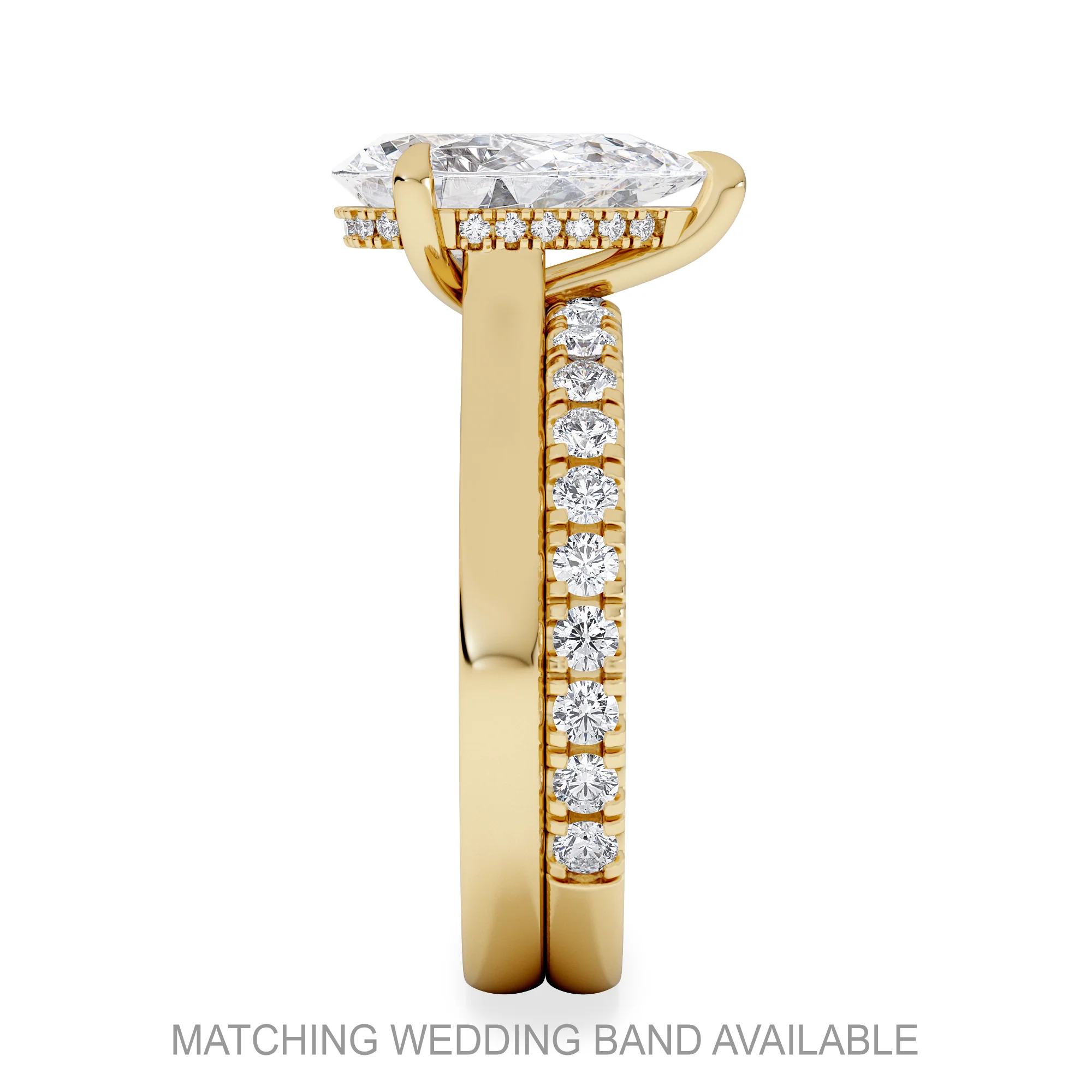 Amora Pear 2.09ct Hidden Halo Lab Diamond Engagement Ring F/VS Set in 18K Gold - Image 5