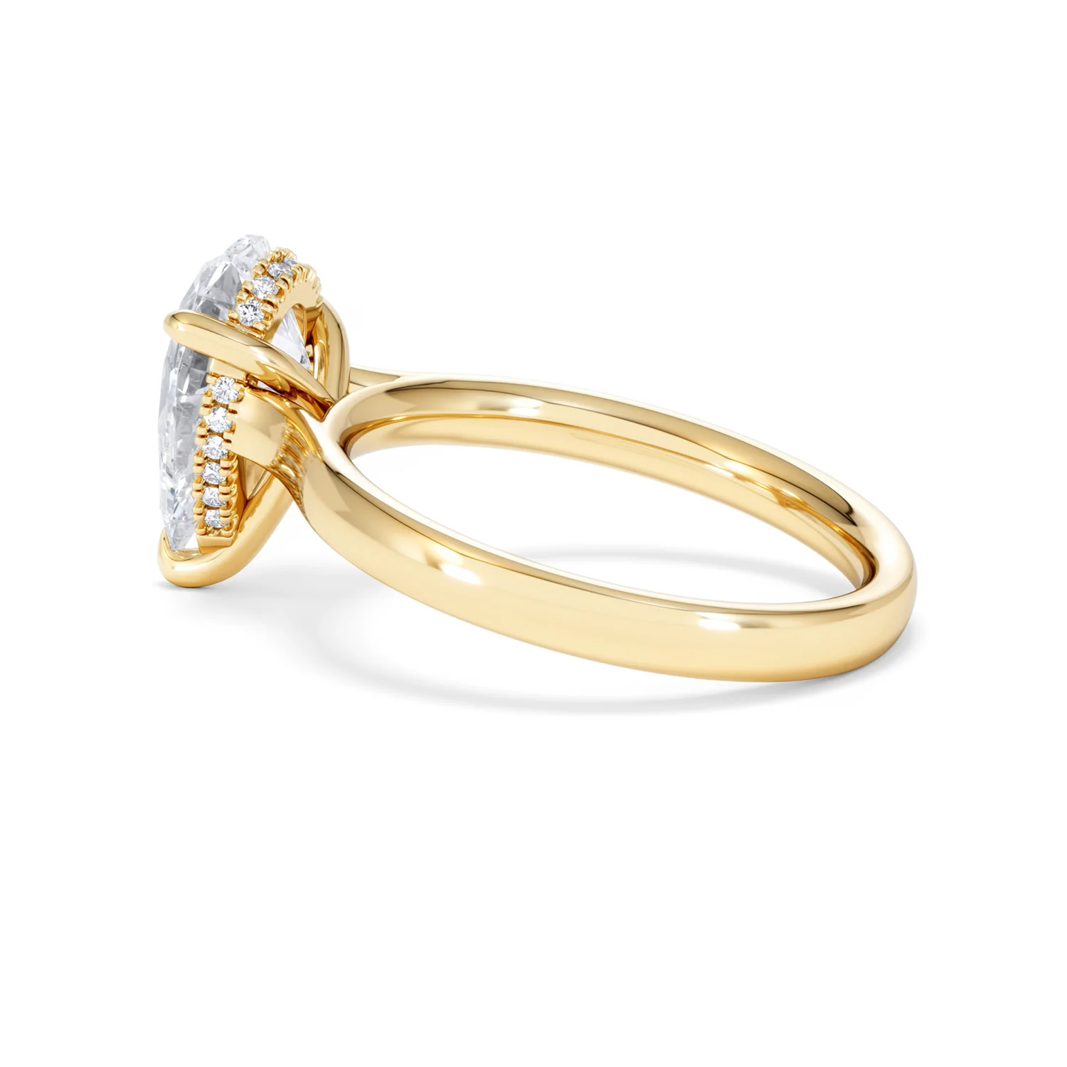 Amora Pear 2.09ct Hidden Halo Lab Diamond Engagement Ring F/VS Set in 18K Gold - Image 63