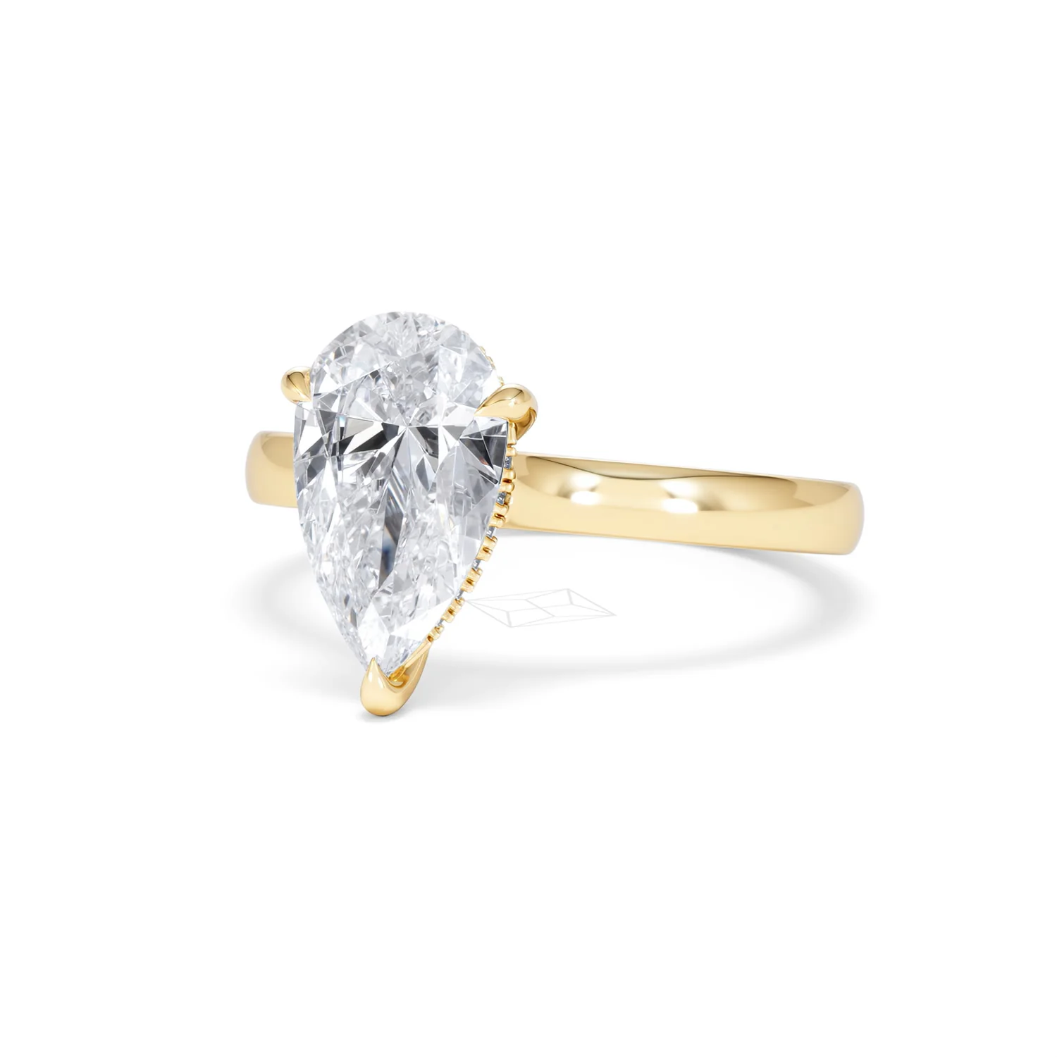 Amora Pear 2.09ct Hidden Halo Lab Diamond Engagement Ring F/VS Set in 18K Gold - Image 83