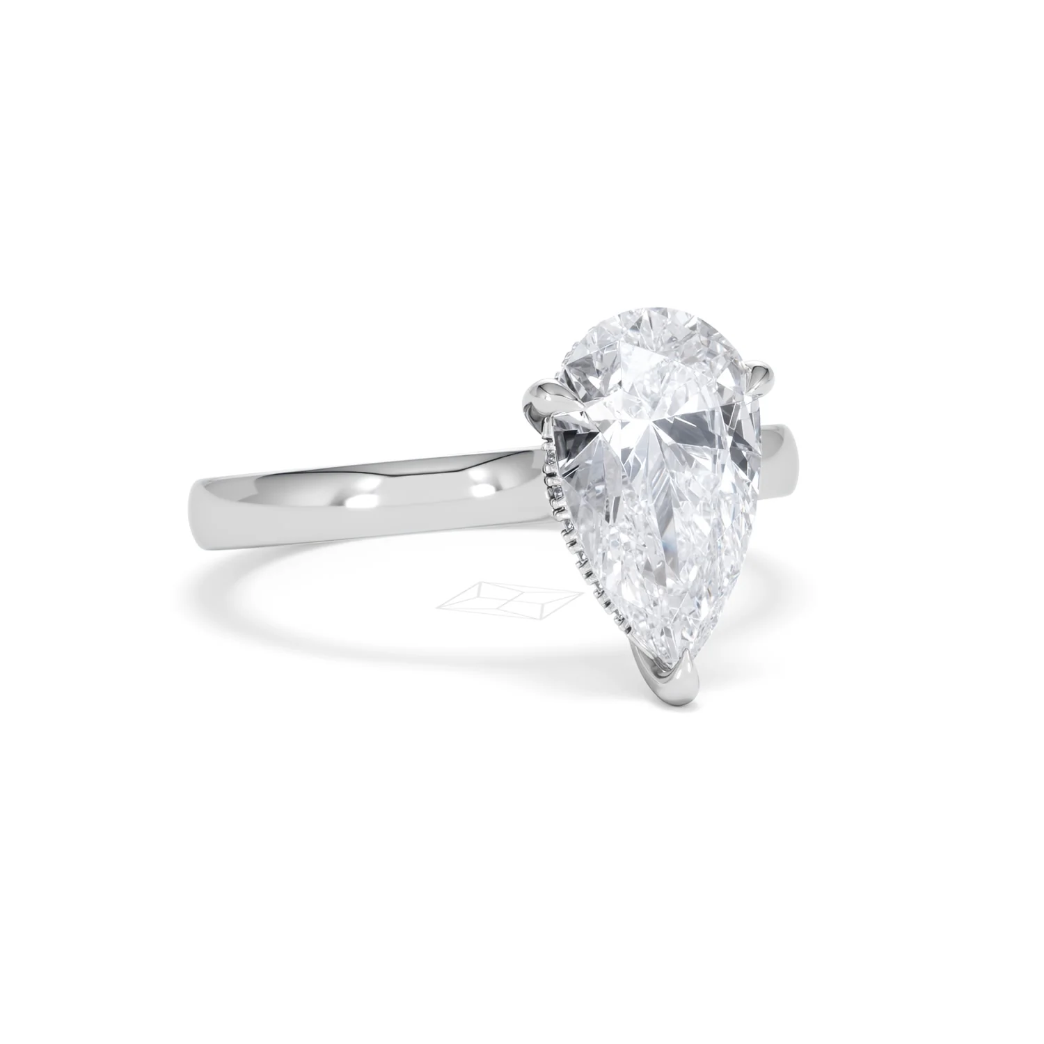 Amora Pear 2.09ct Hidden Halo Lab Diamond Engagement Ring F/VS Set in 18K White Gold - Image 13