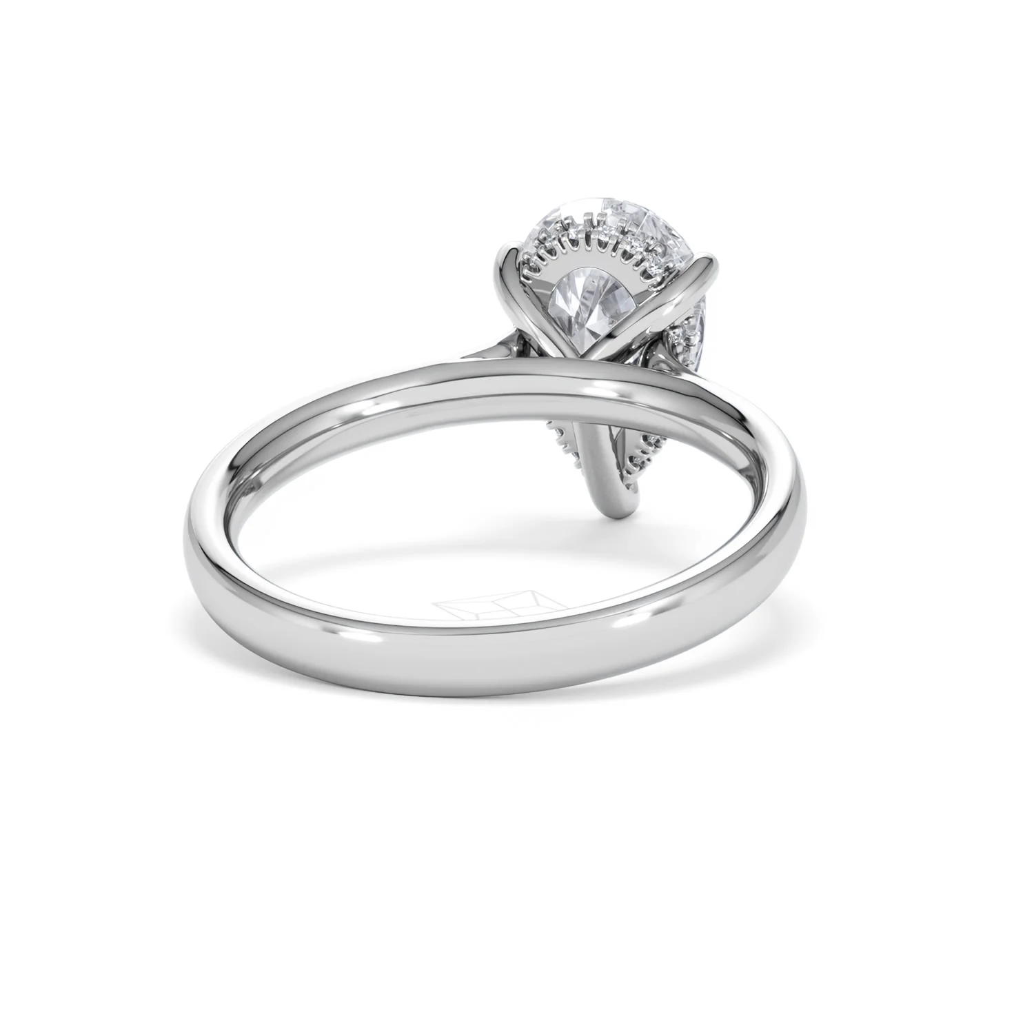 Amora Pear 2.09ct Hidden Halo Lab Diamond Engagement Ring F/VS Set in 18K White Gold - Image 44