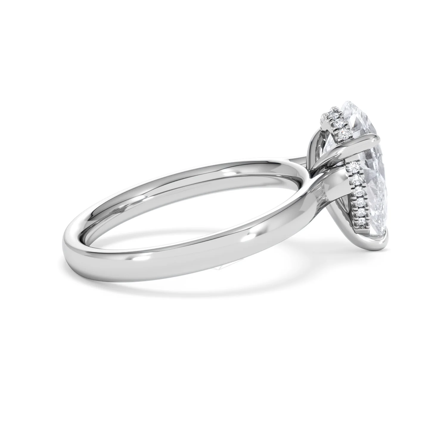 Amora Pear 2.09ct Hidden Halo Lab Diamond Engagement Ring F/VS Set in Platinum - Image 31