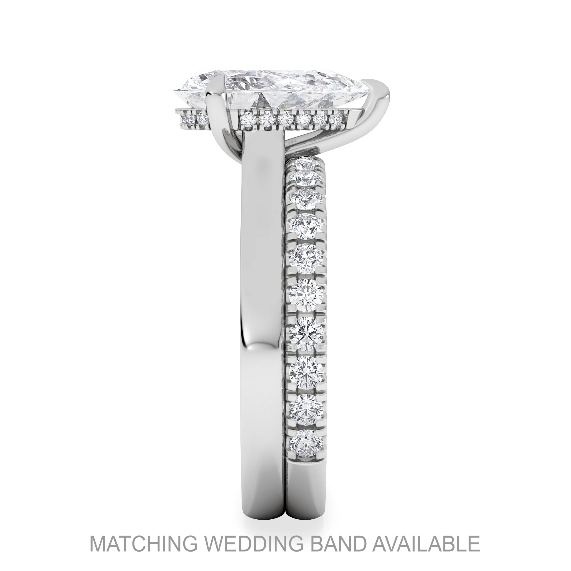 Amora Pear 2.09ct Hidden Halo Lab Diamond Engagement Ring F/VS Set in Platinum - Image 5