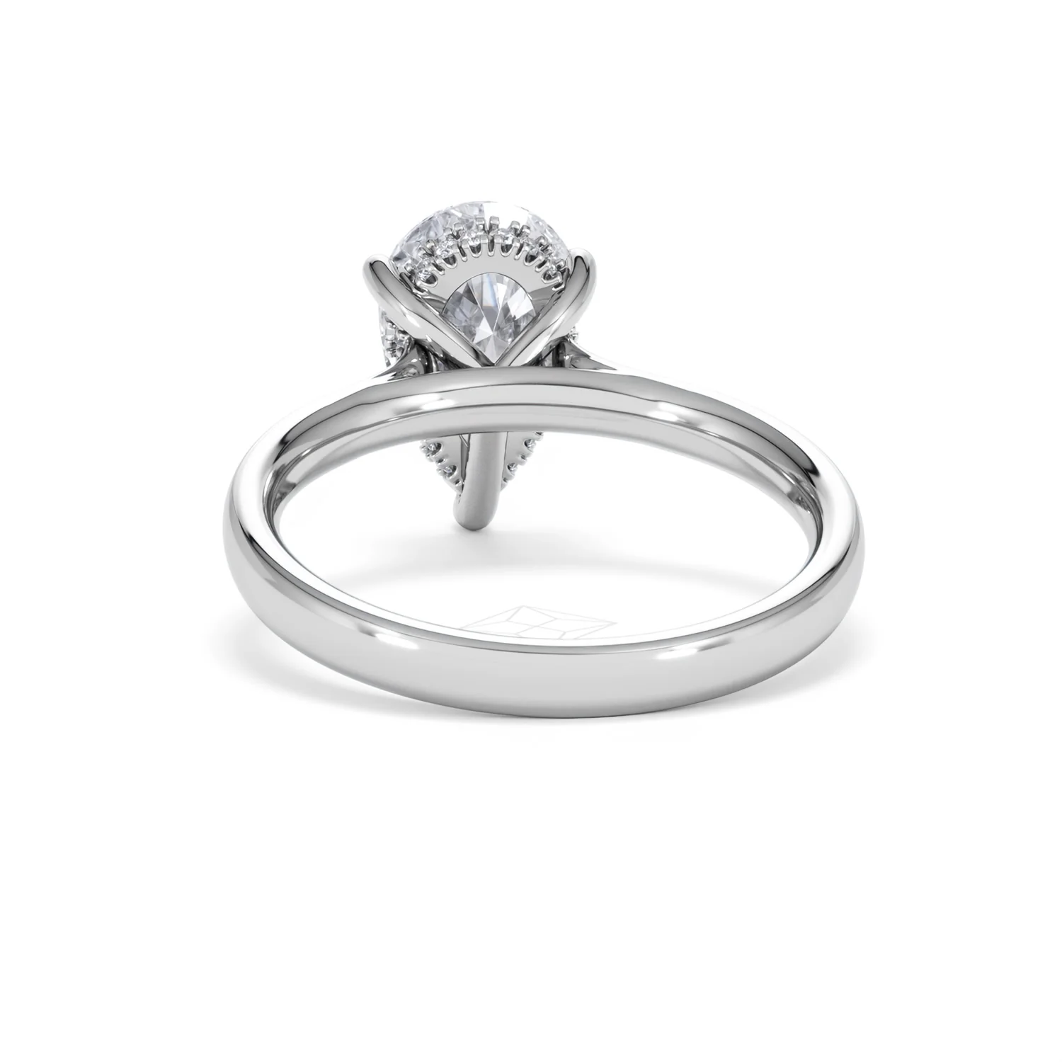 Amora Pear 2.09ct Hidden Halo Lab Diamond Engagement Ring F/VS Set in Platinum - Image 50
