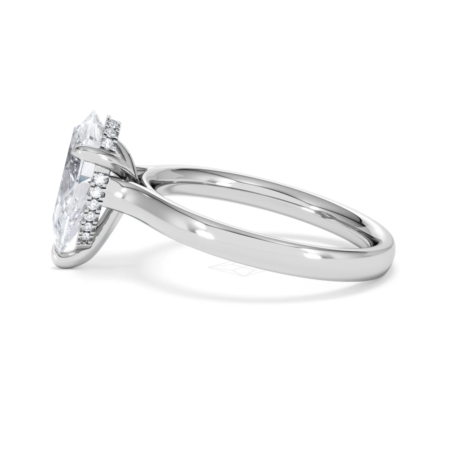Amora Pear 2.09ct Hidden Halo Lab Diamond Engagement Ring F/VS Set in Platinum - Image 68