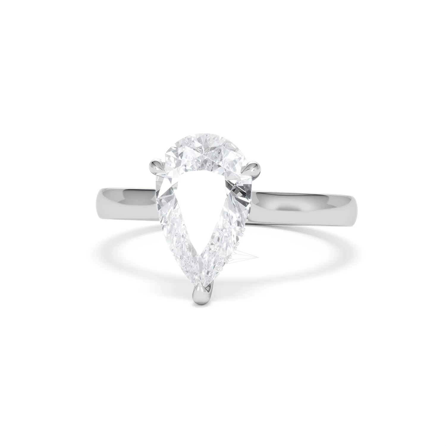 Amora Pear 2.09ct Hidden Halo Lab Diamond Engagement Ring F/VS Set in Platinum - Image 86