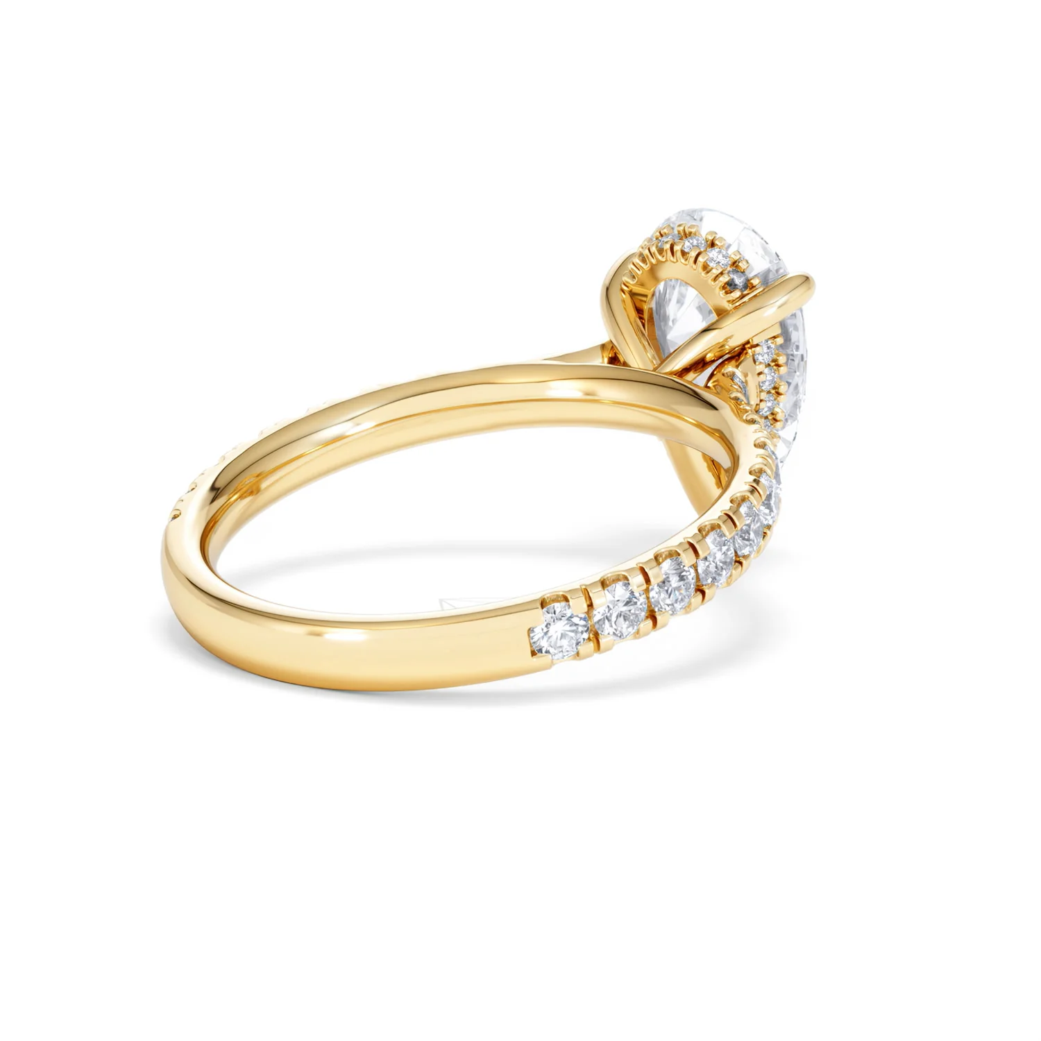 Amora Pear 2.55ct Hidden Halo Lab Diamond Engagement Ring With Side Stones Set in 18K Gold - Image 40