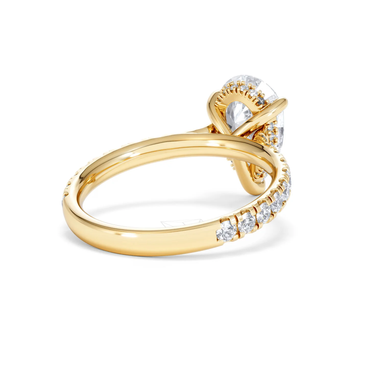 Amora Pear 2.55ct Hidden Halo Lab Diamond Engagement Ring With Side Stones Set in 18K Gold - Image 42