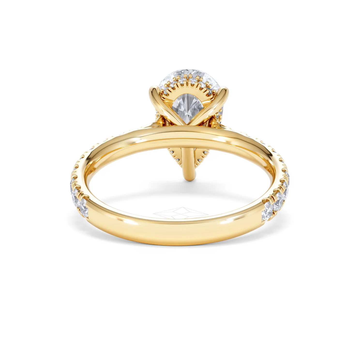 Amora Pear 2.55ct Hidden Halo Lab Diamond Engagement Ring With Side Stones Set in 18K Gold - Image 48