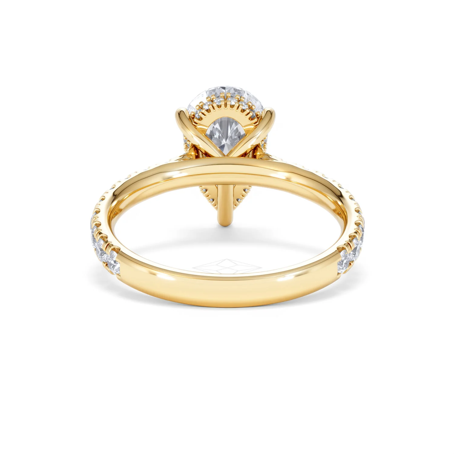 Amora Pear 2.55ct Hidden Halo Lab Diamond Engagement Ring With Side Stones Set in 18K Gold - Image 49