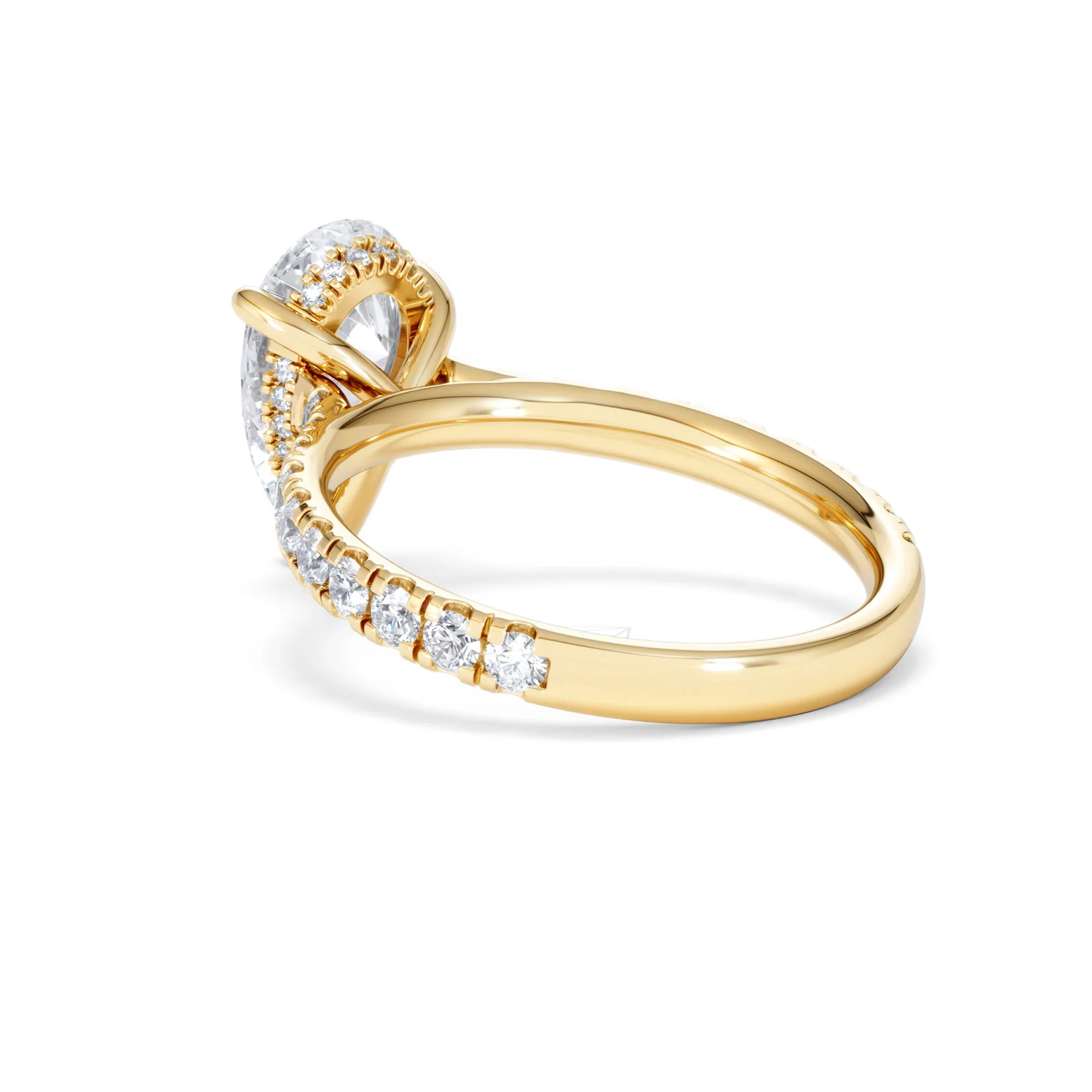 Amora Pear 2.55ct Hidden Halo Lab Diamond Engagement Ring With Side Stones Set in 18K Gold - Image 58