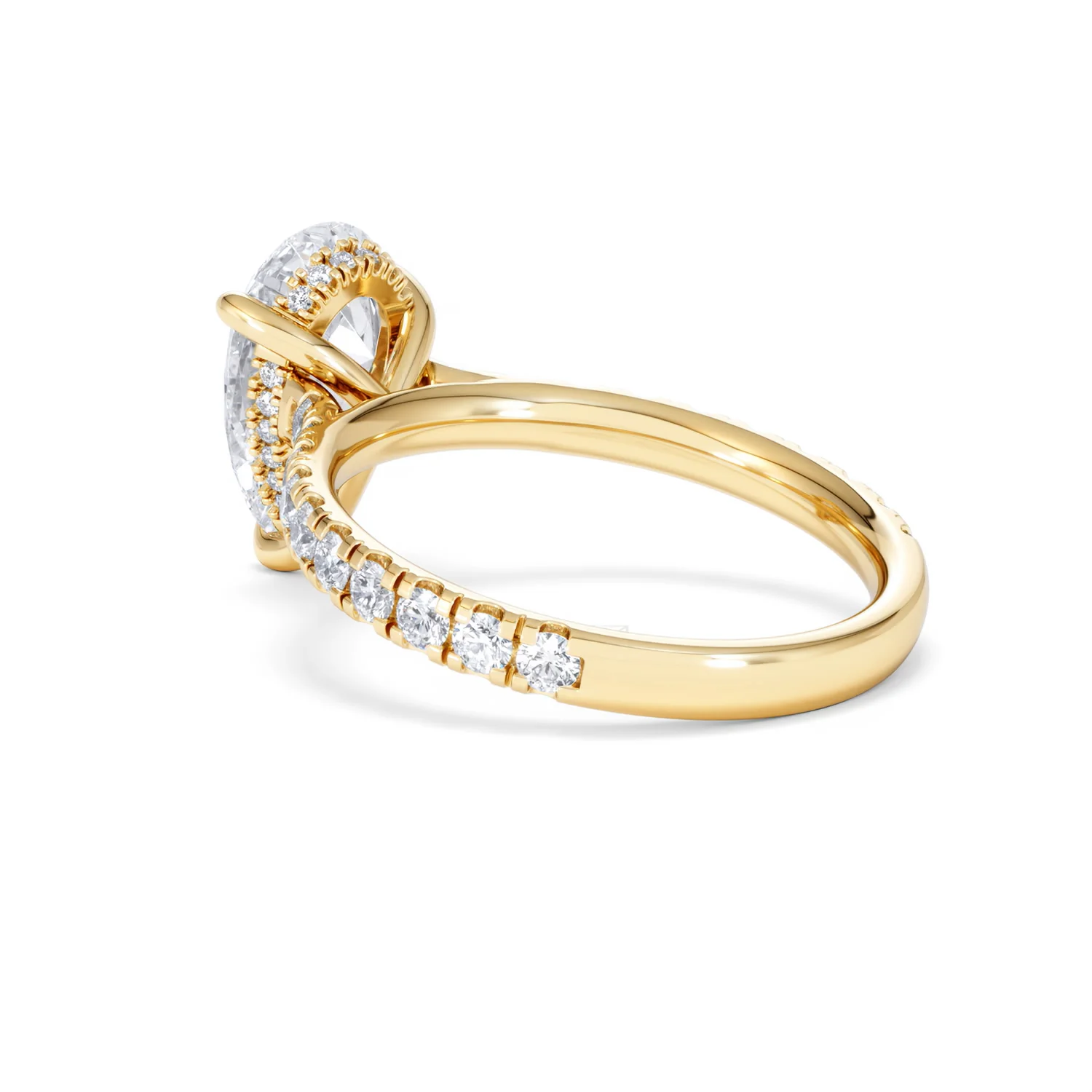 Amora Pear 2.55ct Hidden Halo Lab Diamond Engagement Ring With Side Stones Set in 18K Gold - Image 59