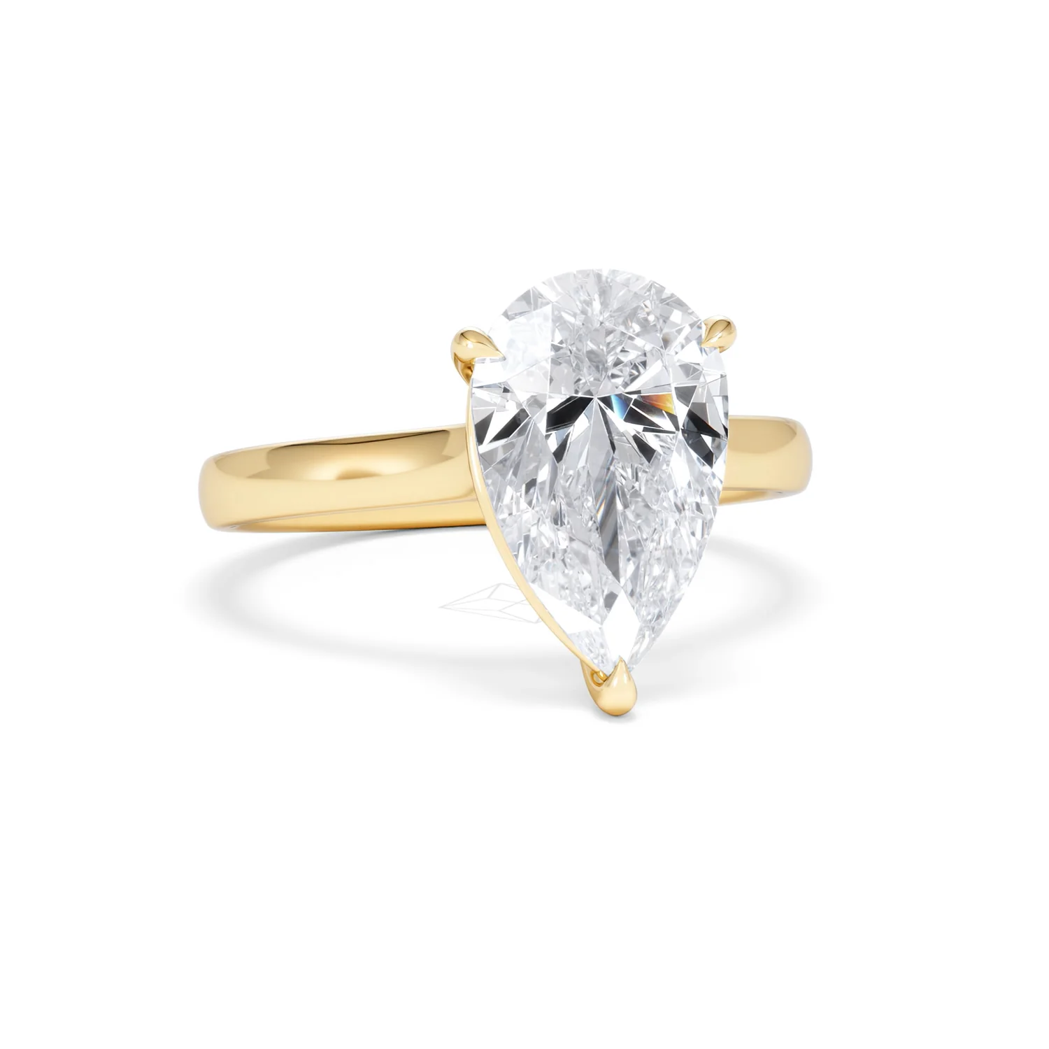 Amora Pear 3.00ct Lab Diamond Engagement Ring G/VS Set in 18K Gold - Image 11