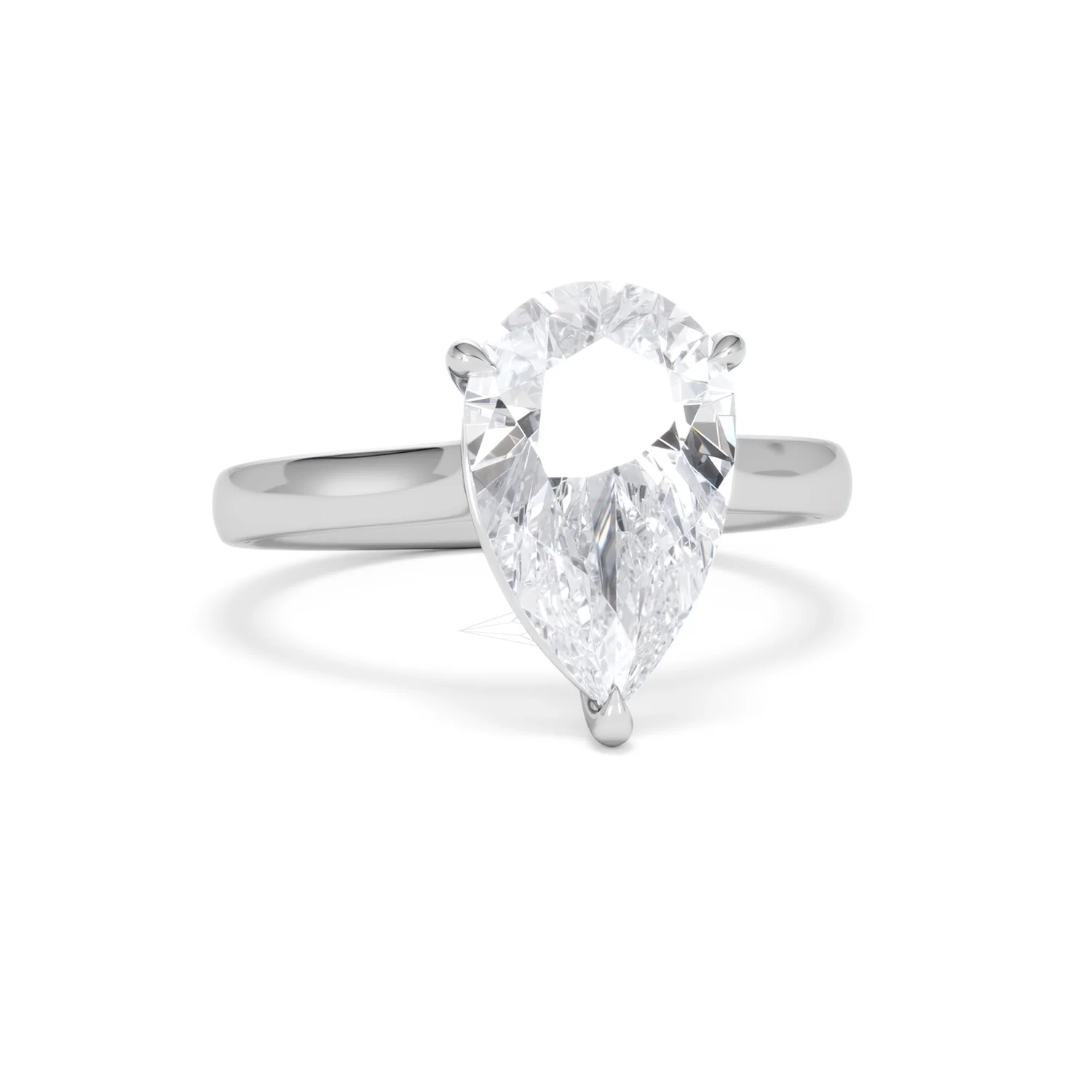Amora Pear 3.00ct Lab Diamond Engagement Ring G/VS Set in 18K White Gold - Image 10