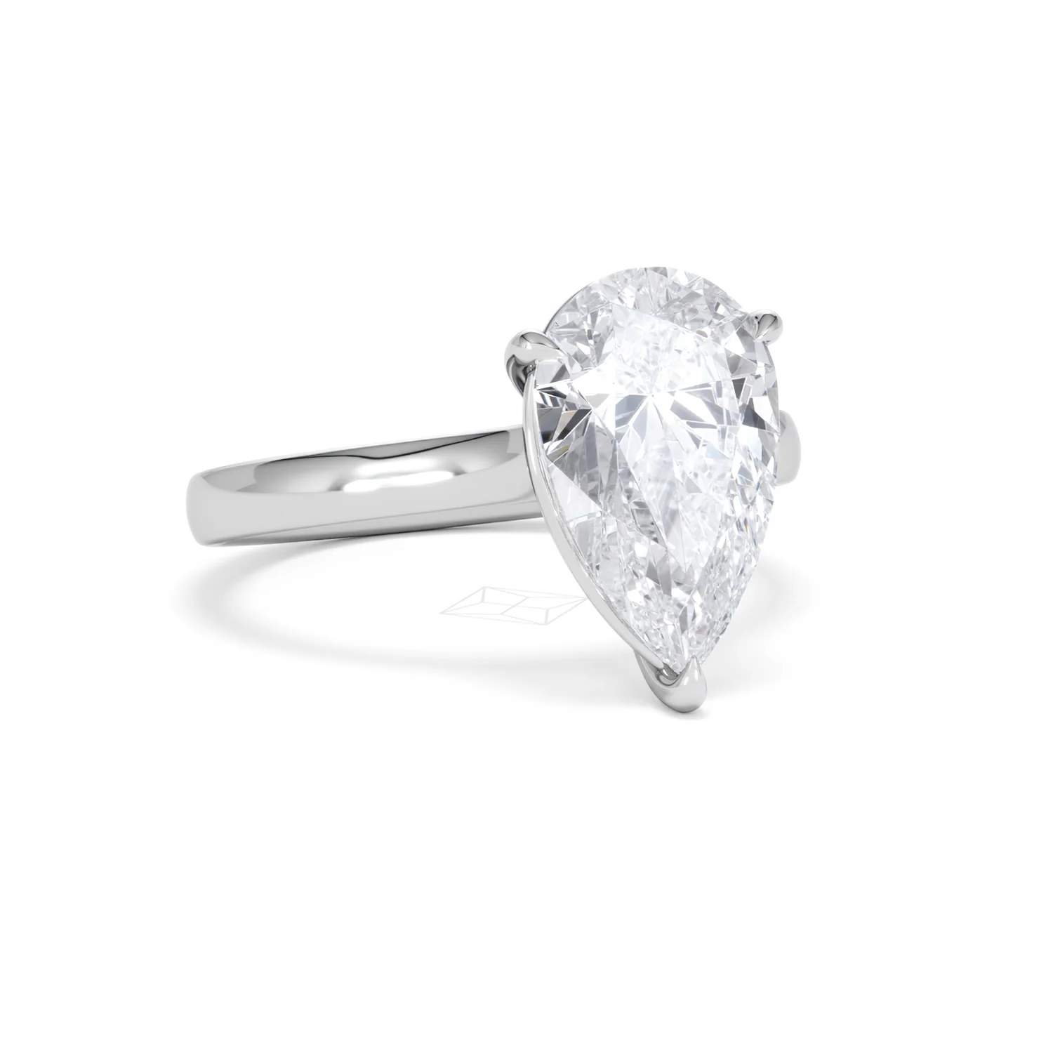 Amora Pear 3.00ct Lab Diamond Engagement Ring G/VS Set in 18K White Gold - Image 13