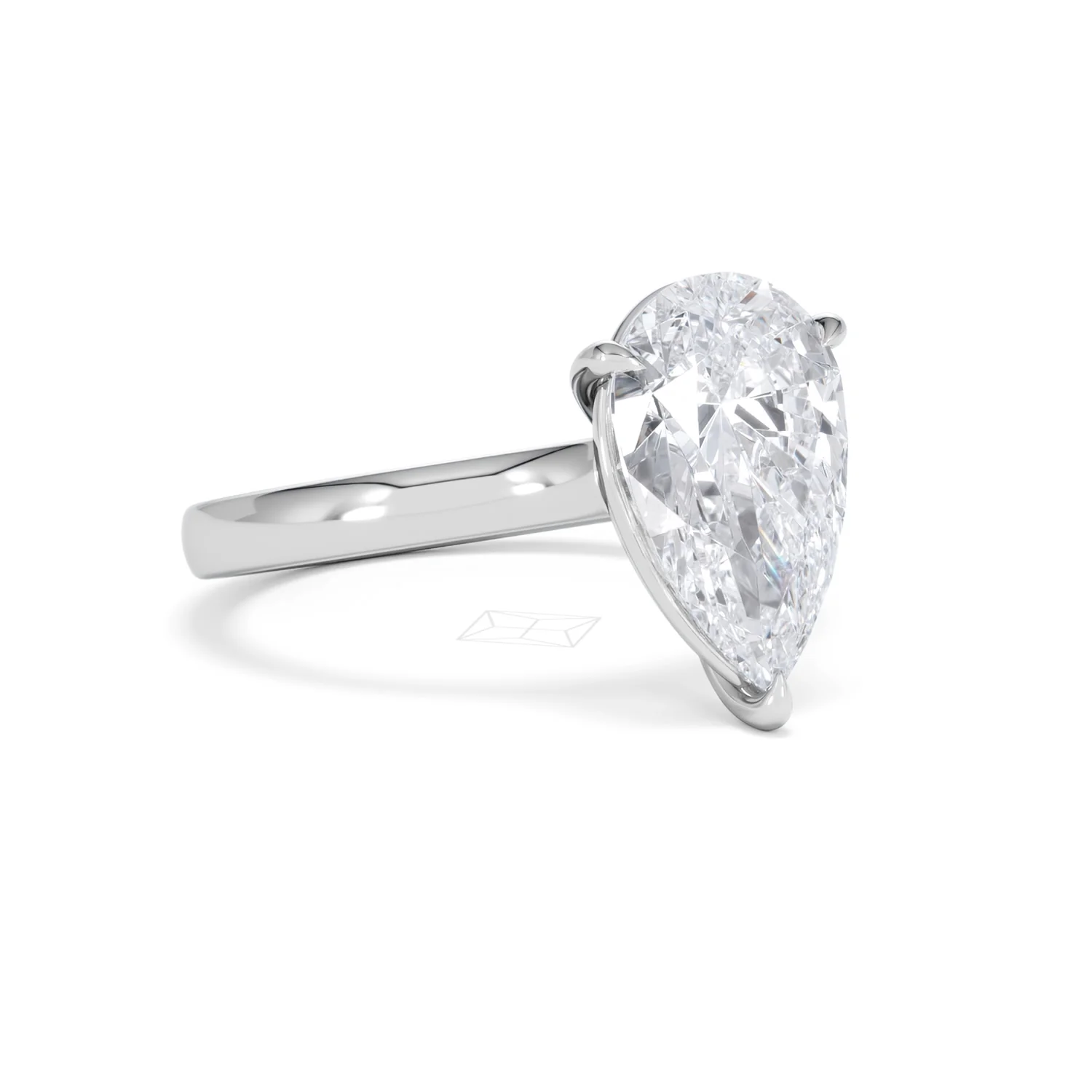 Amora Pear 3.00ct Lab Diamond Engagement Ring G/VS Set in 18K White Gold - Image 15