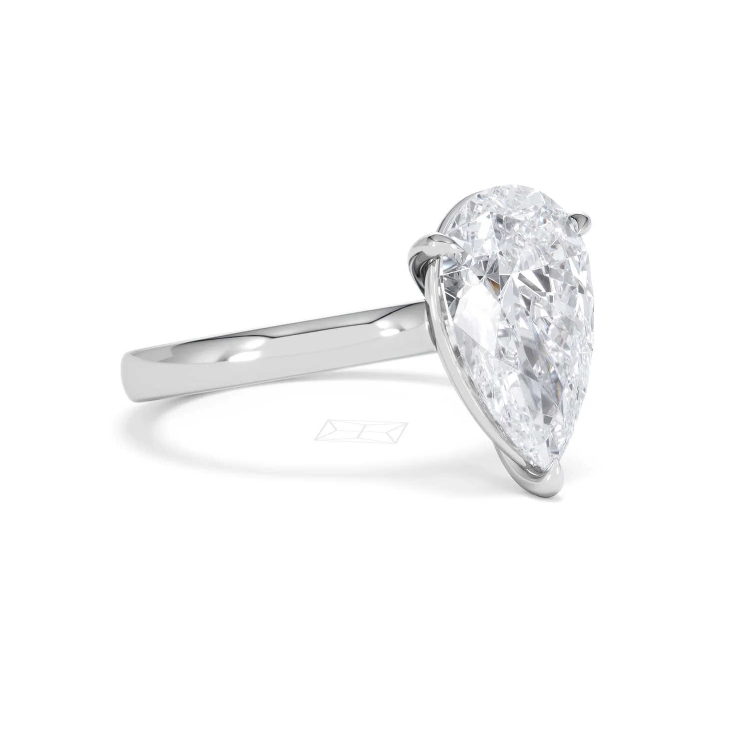 Amora Pear 3.00ct Lab Diamond Engagement Ring G/VS Set in 18K White Gold - Image 16