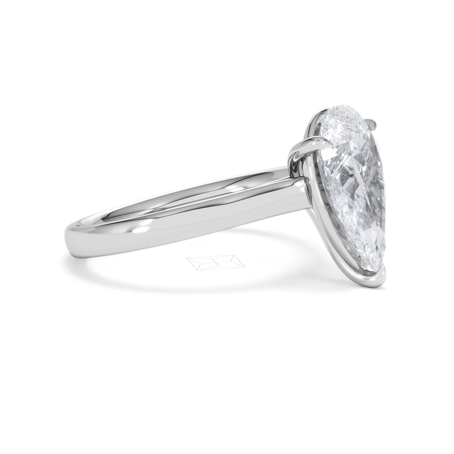 Amora Pear 3.00ct Lab Diamond Engagement Ring G/VS Set in 18K White Gold - Image 21